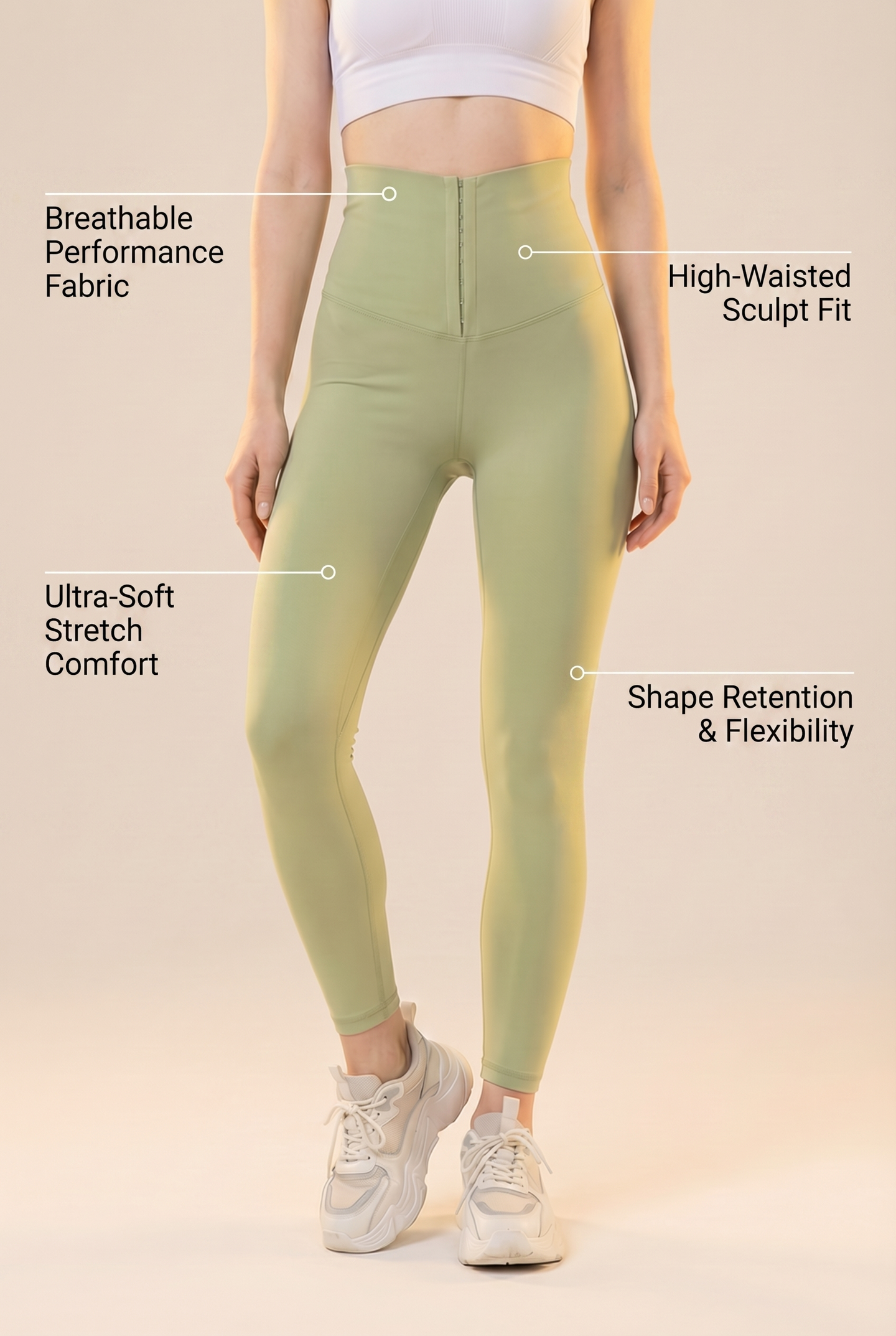 Contour Hook-Front High-Waist Legging  by PROFIT OUTFITS