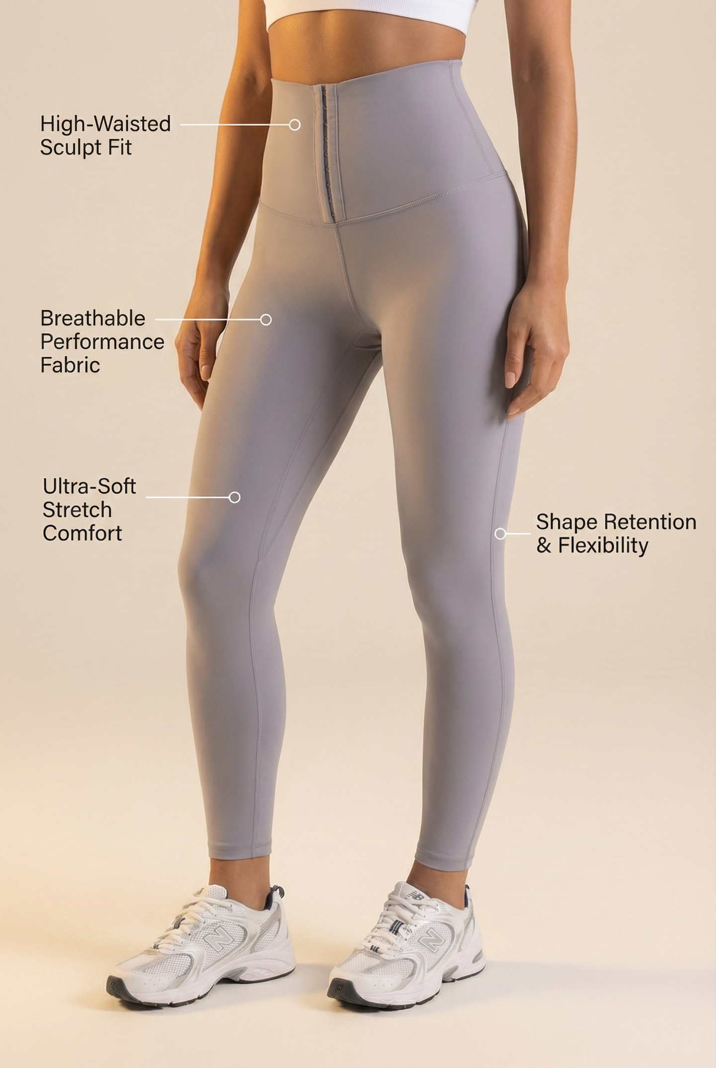 Contour Hook-Front High-Waist Legging  by PROFIT OUTFITS