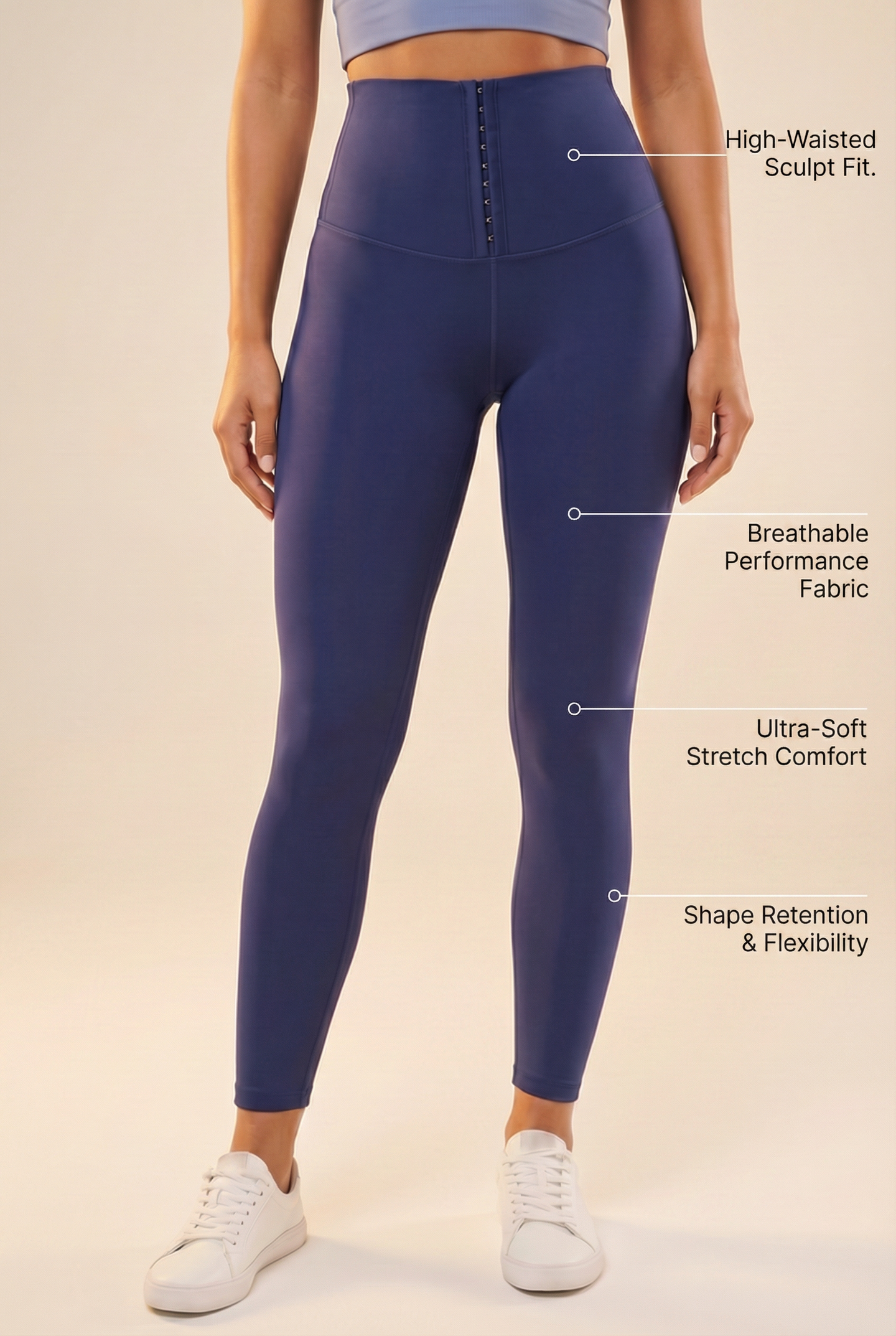 Contour Hook-Front High-Waist Legging  by PROFIT OUTFITS