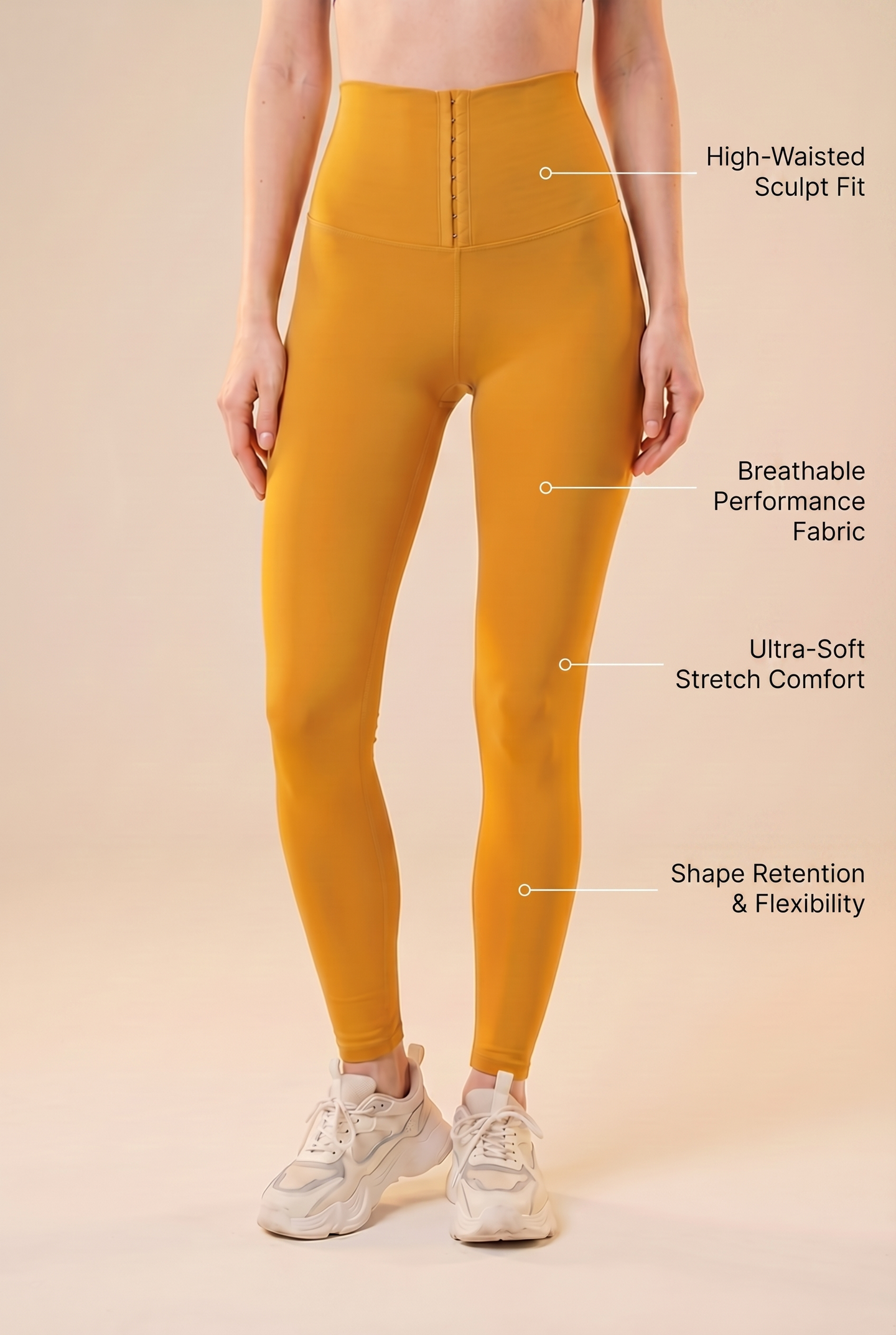 Contour Hook-Front High-Waist Legging  by PROFIT OUTFITS
