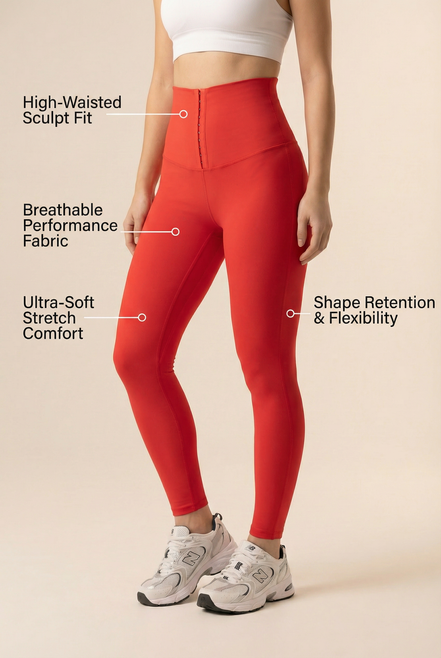 Contour Hook-Front High-Waist Legging  by PROFIT OUTFITS