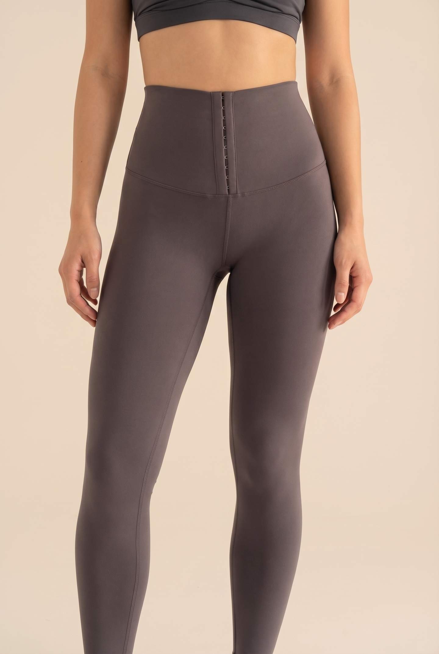Contour Hook-Front High-Waist Legging  by PROFIT OUTFITS