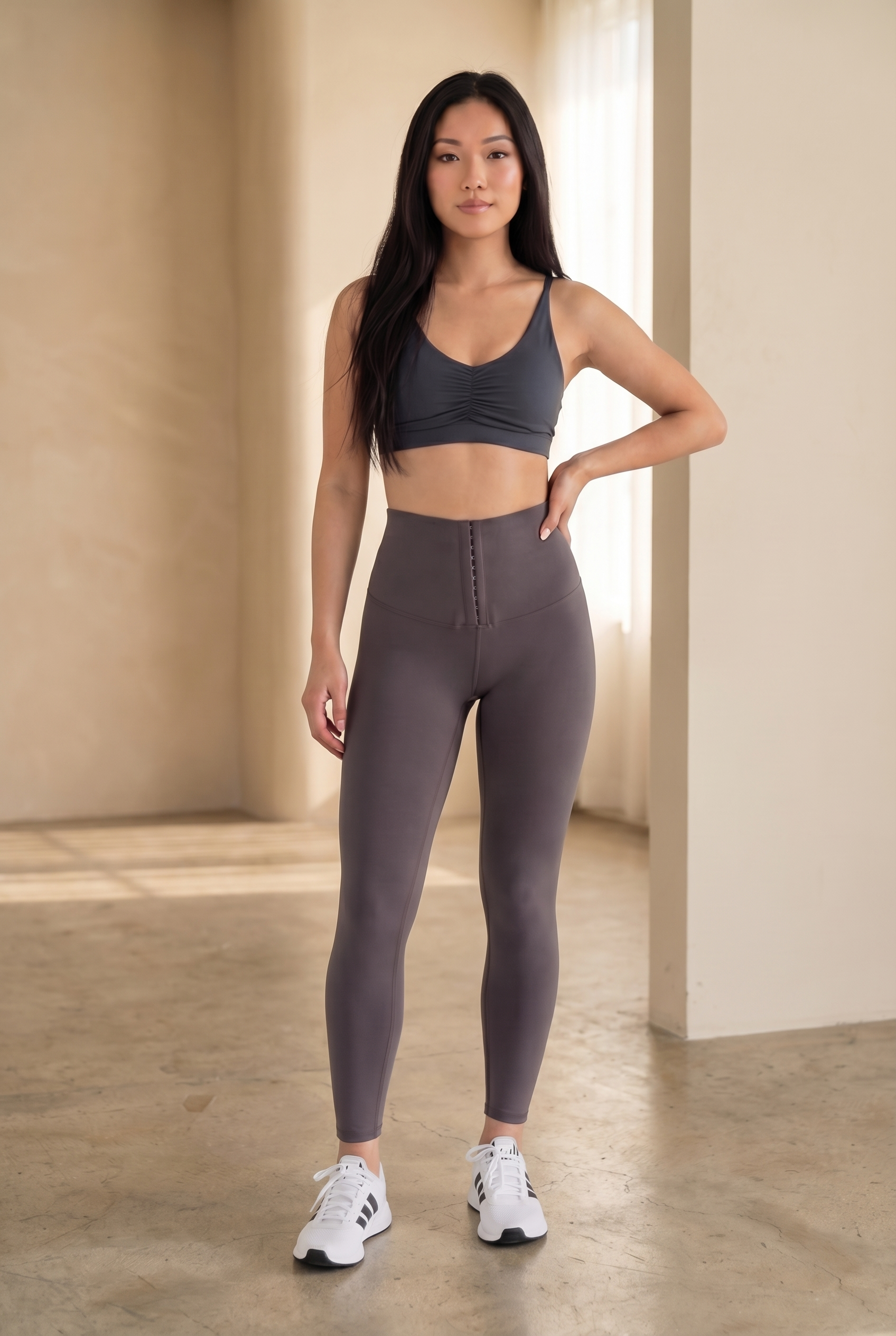 Contour Hook-Front High-Waist Legging  by PROFIT OUTFITS