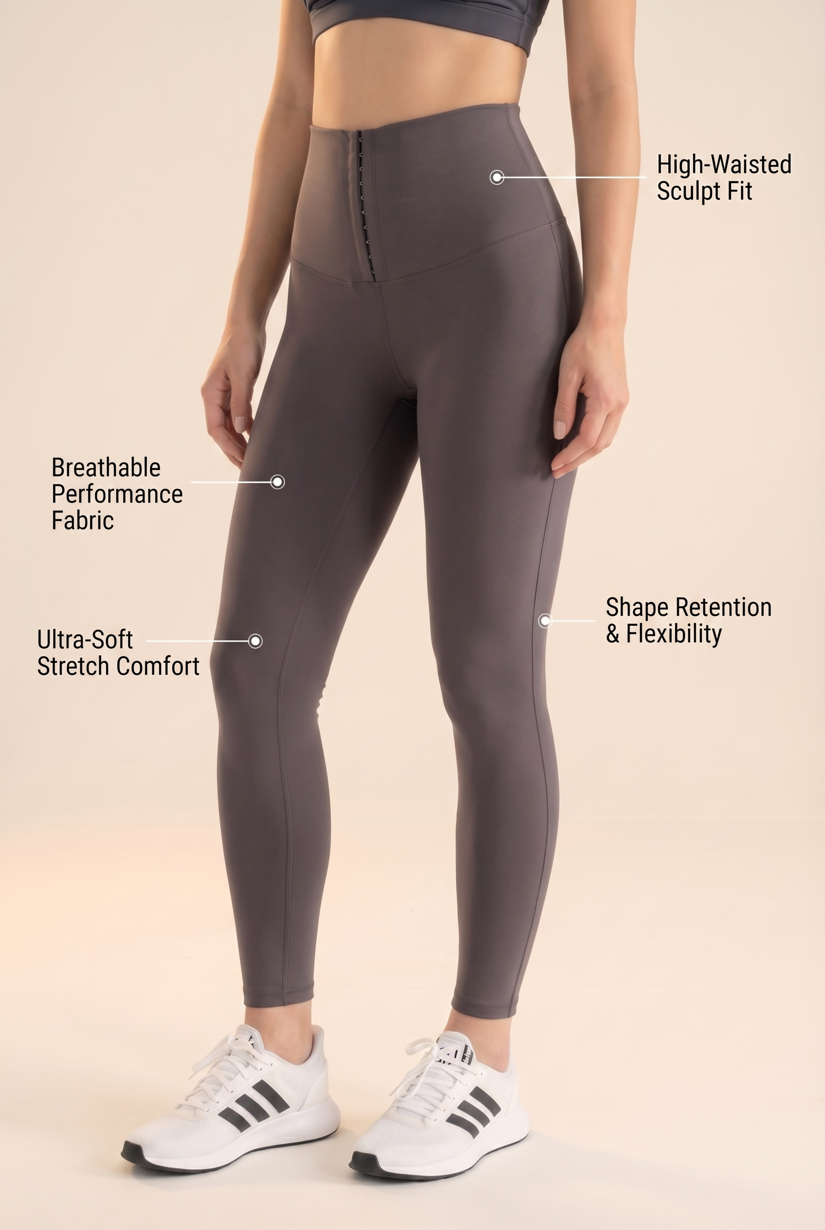Contour Hook-Front High-Waist Legging  by PROFIT OUTFITS