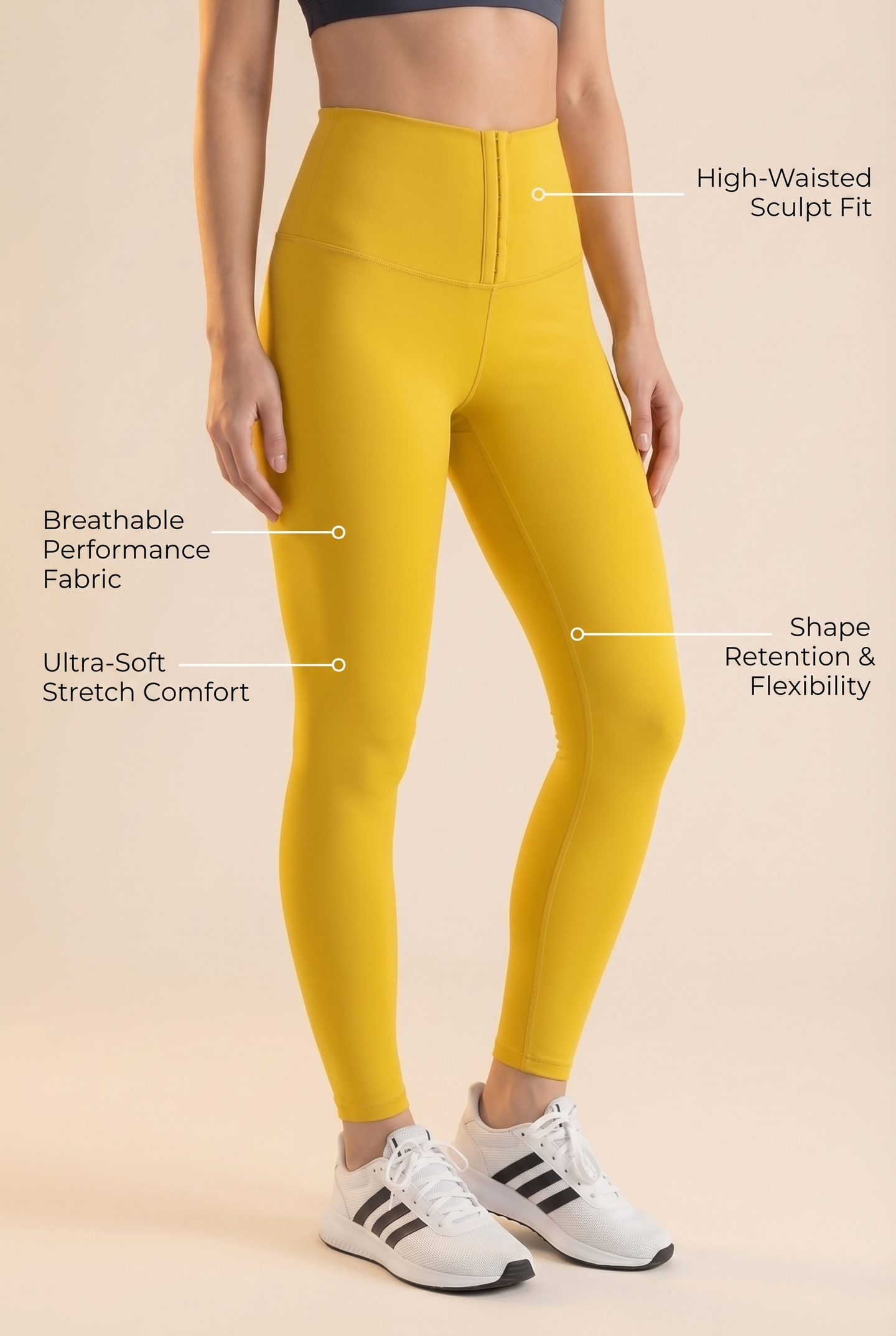 Contour Hook-Front High-Waist Legging  by PROFIT OUTFITS