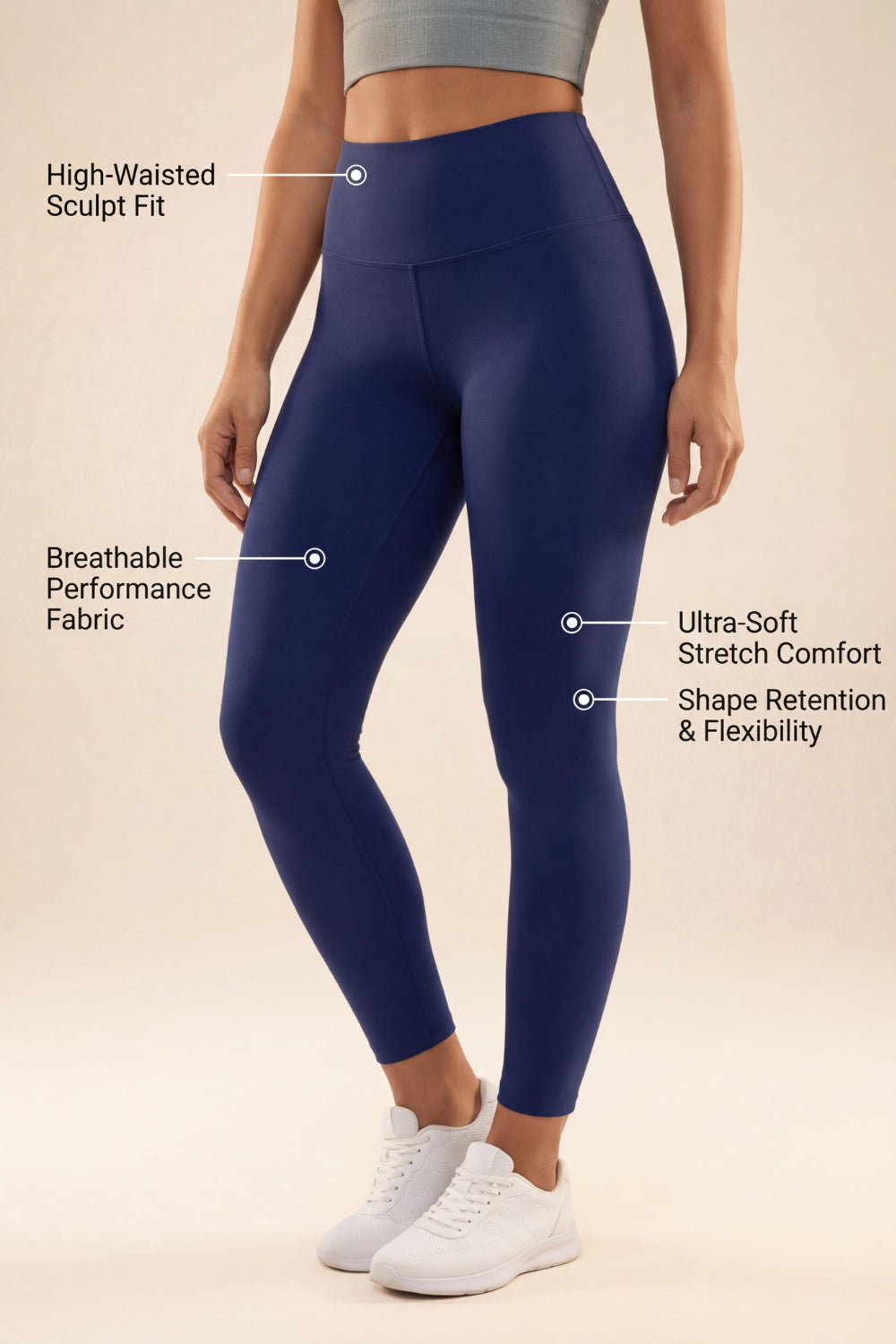 Contour Lift High-Waist Legging - Navy Apparel & Accessories > Activewear > Leggings > High-Waist Leggings by Profit Outfits