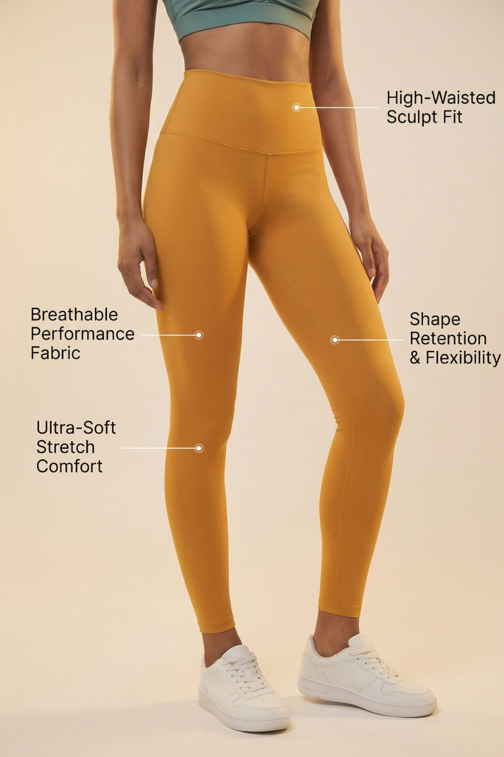 Contour Lift High-Waist Legging - Orange Apparel & Accessories > Activewear > Leggings > High-Waist Leggings by Profit Outfits