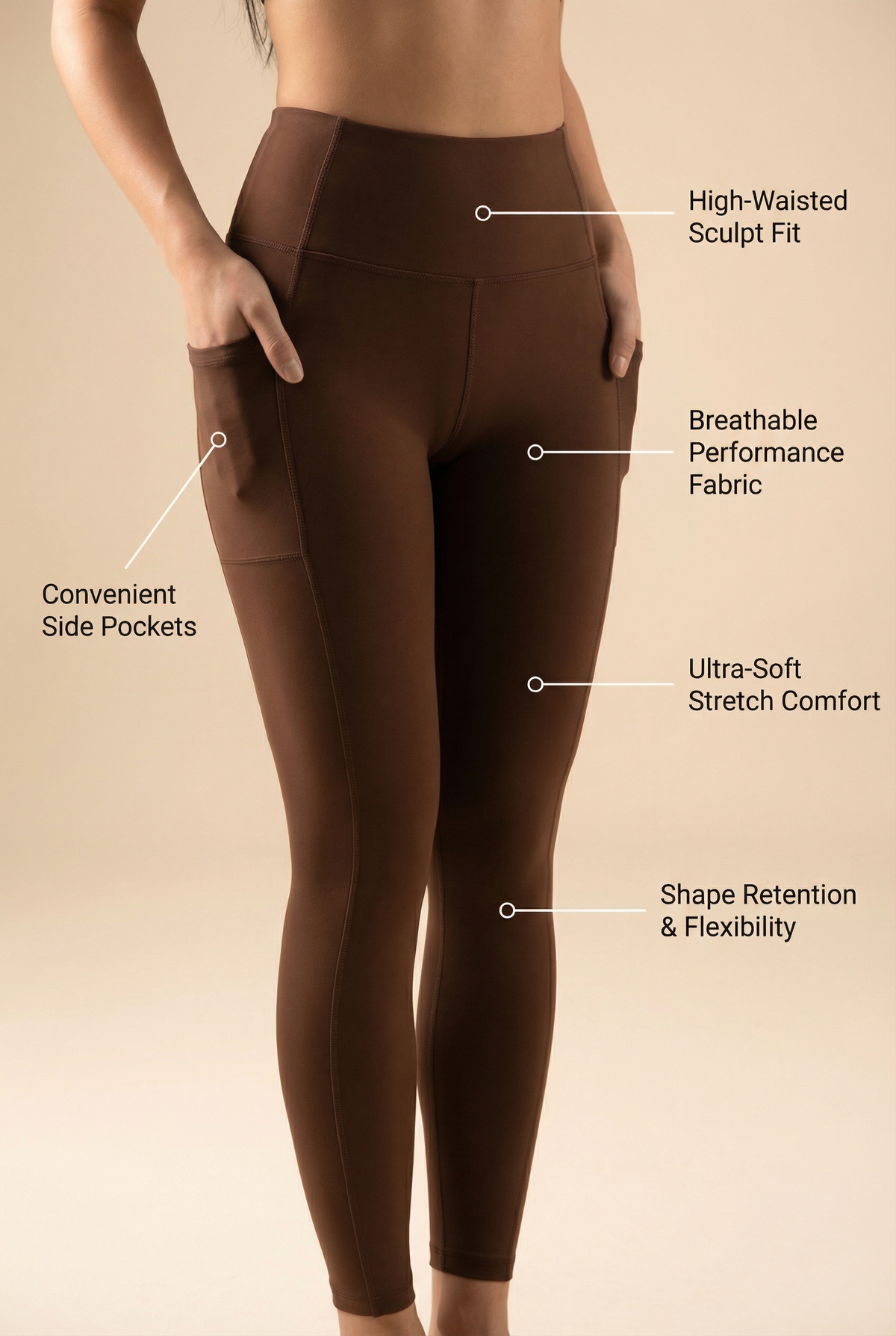 Contour Lift Pocket High-Waist Legging Apparel & Accessories > Activewear > Leggings > High-Waist Leggings by Profit Outfits