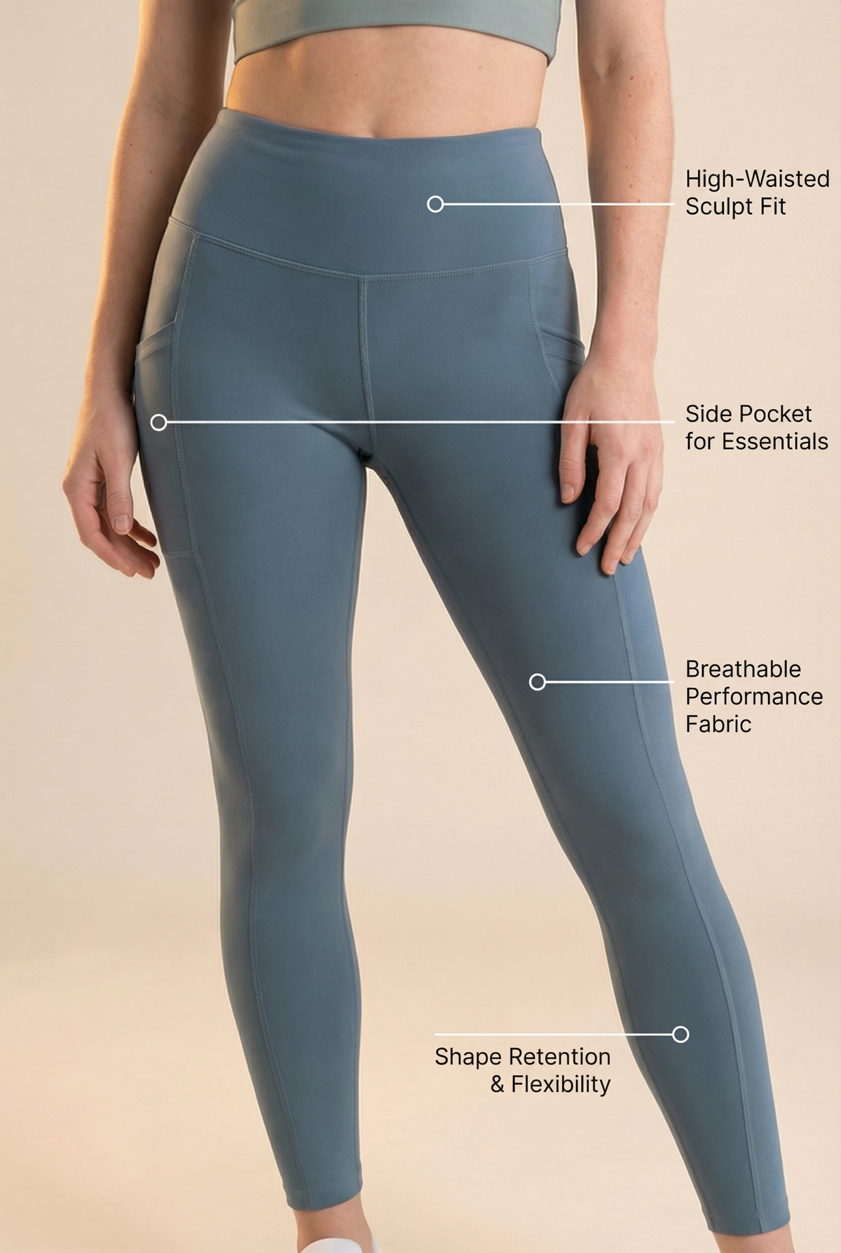 Contour Lift Pocket High-Waist Legging Apparel & Accessories > Activewear > Leggings > High-Waist Leggings by Profit Outfits