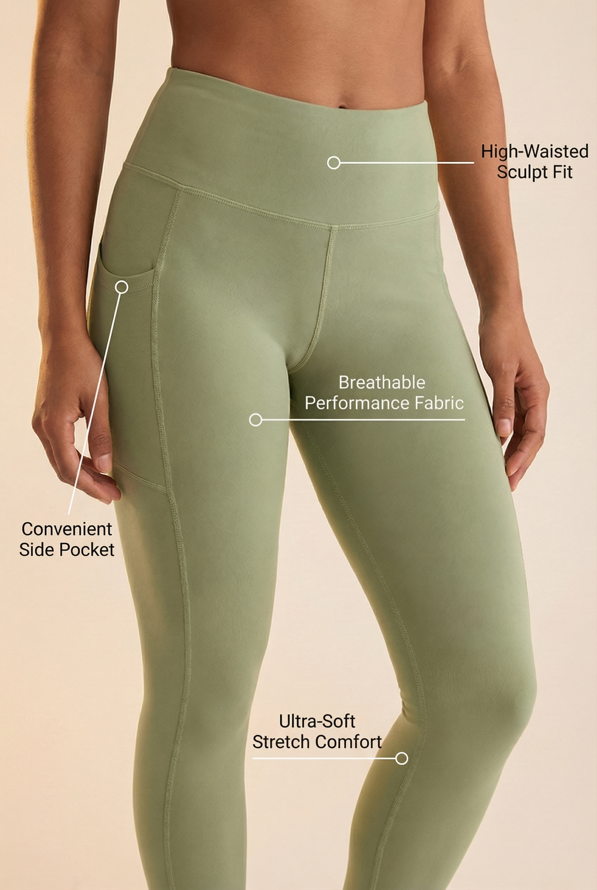 Contour Lift Pocket High-Waist Legging Apparel & Accessories > Activewear > Leggings > High-Waist Leggings by Profit Outfits