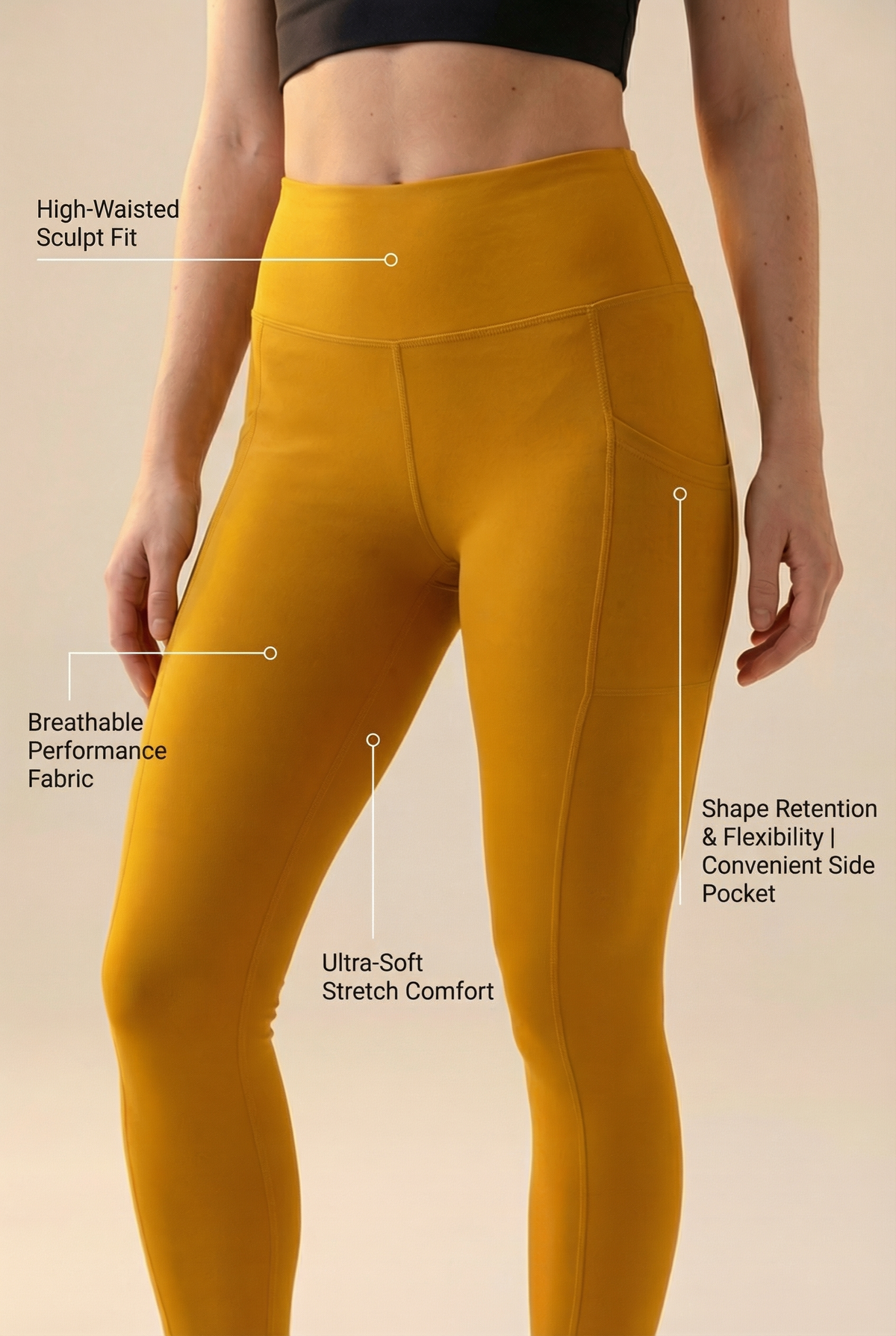 Contour Lift Pocket High-Waist Legging Apparel & Accessories > Activewear > Leggings > High-Waist Leggings by Profit Outfits