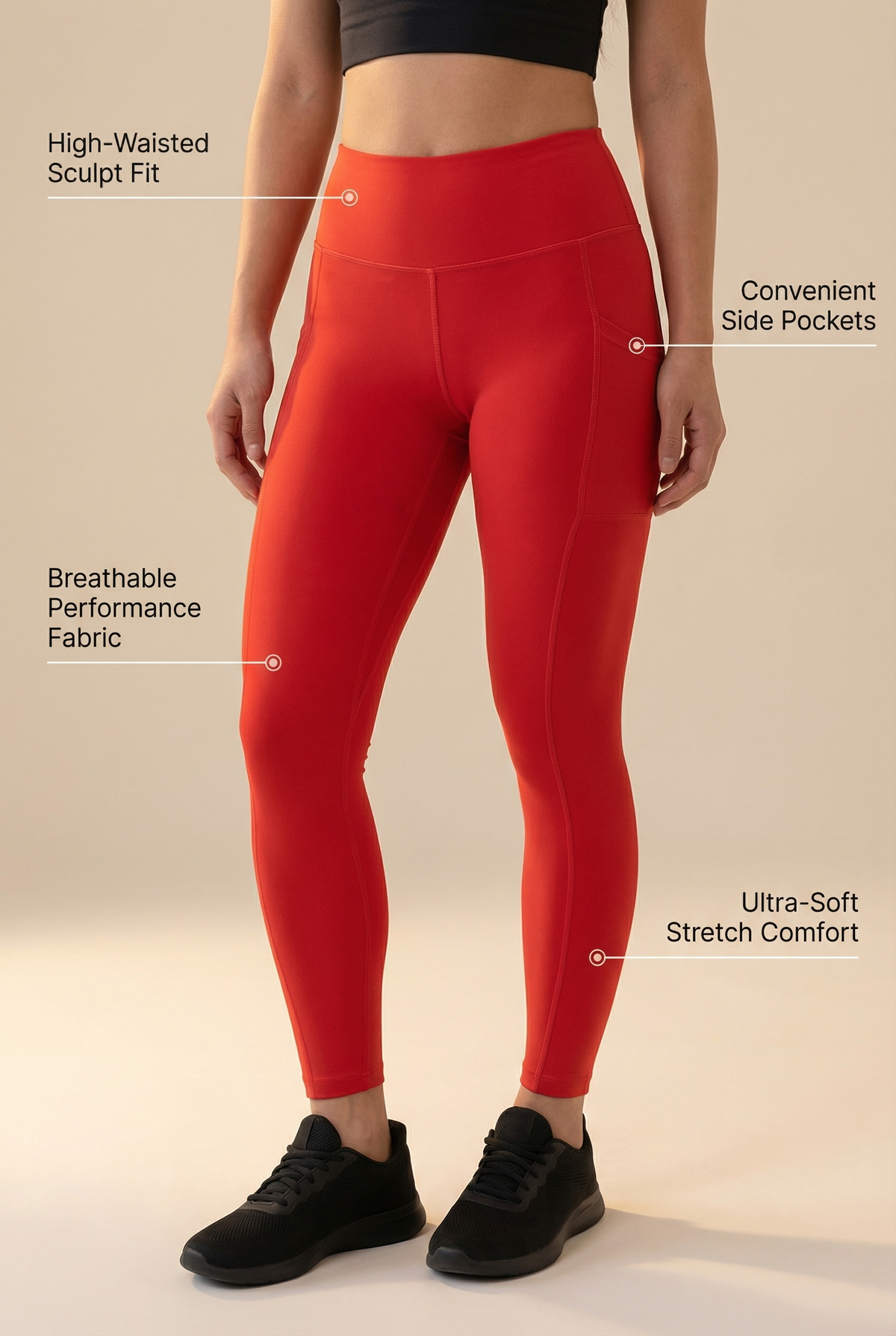 Contour Lift Pocket High-Waist Legging Apparel & Accessories > Activewear > Leggings > High-Waist Leggings by Profit Outfits