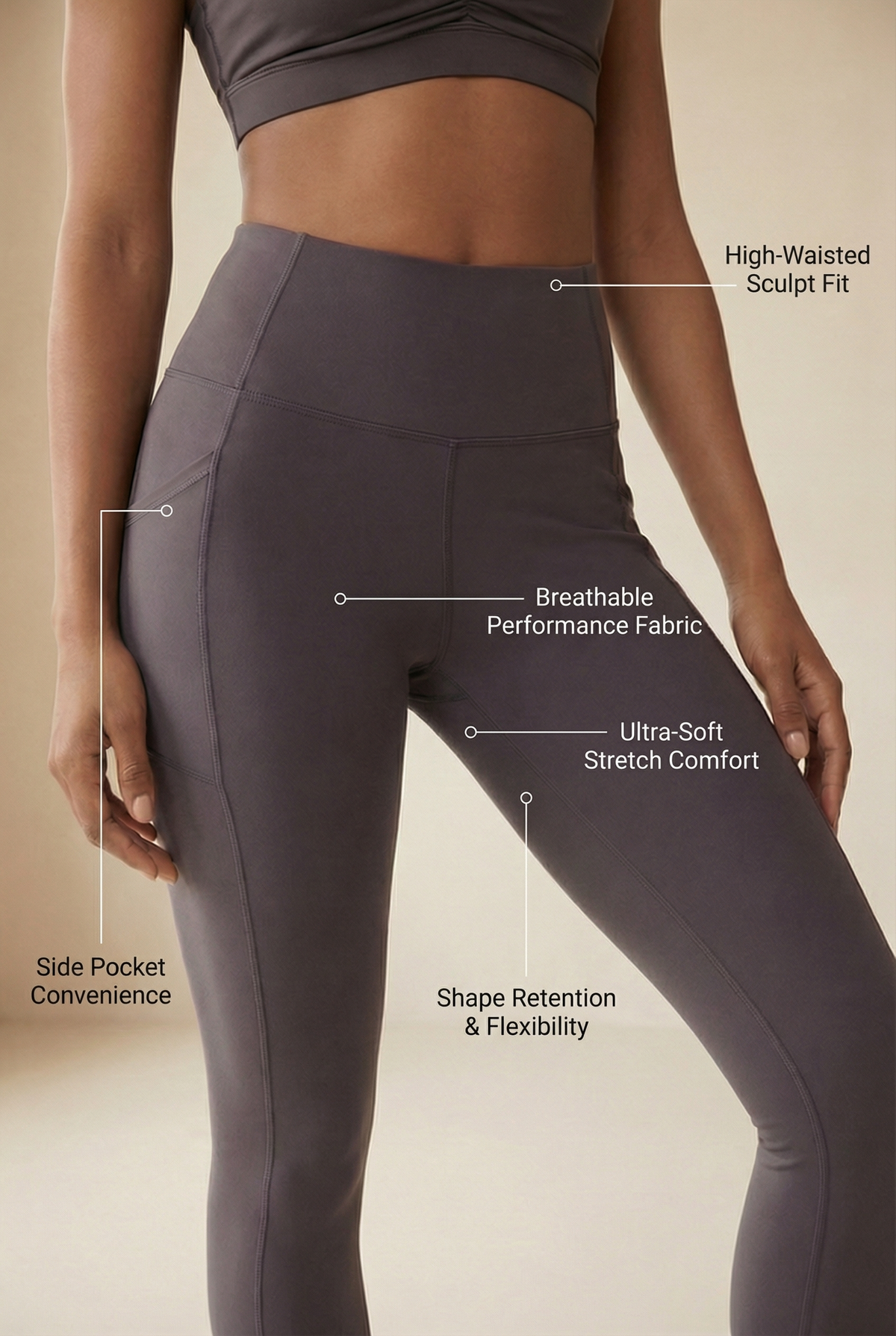 Contour Lift Pocket High-Waist Legging Apparel & Accessories > Activewear > Leggings > High-Waist Leggings by Profit Outfits