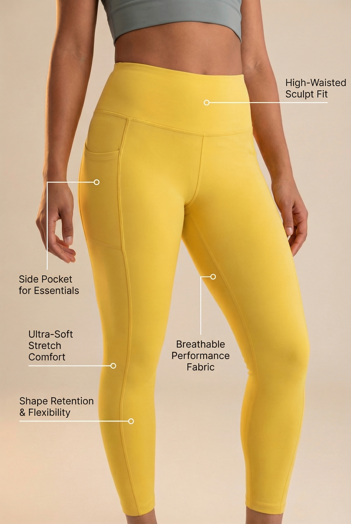 Contour Lift Pocket High-Waist Legging Apparel & Accessories > Activewear > Leggings > High-Waist Leggings by Profit Outfits