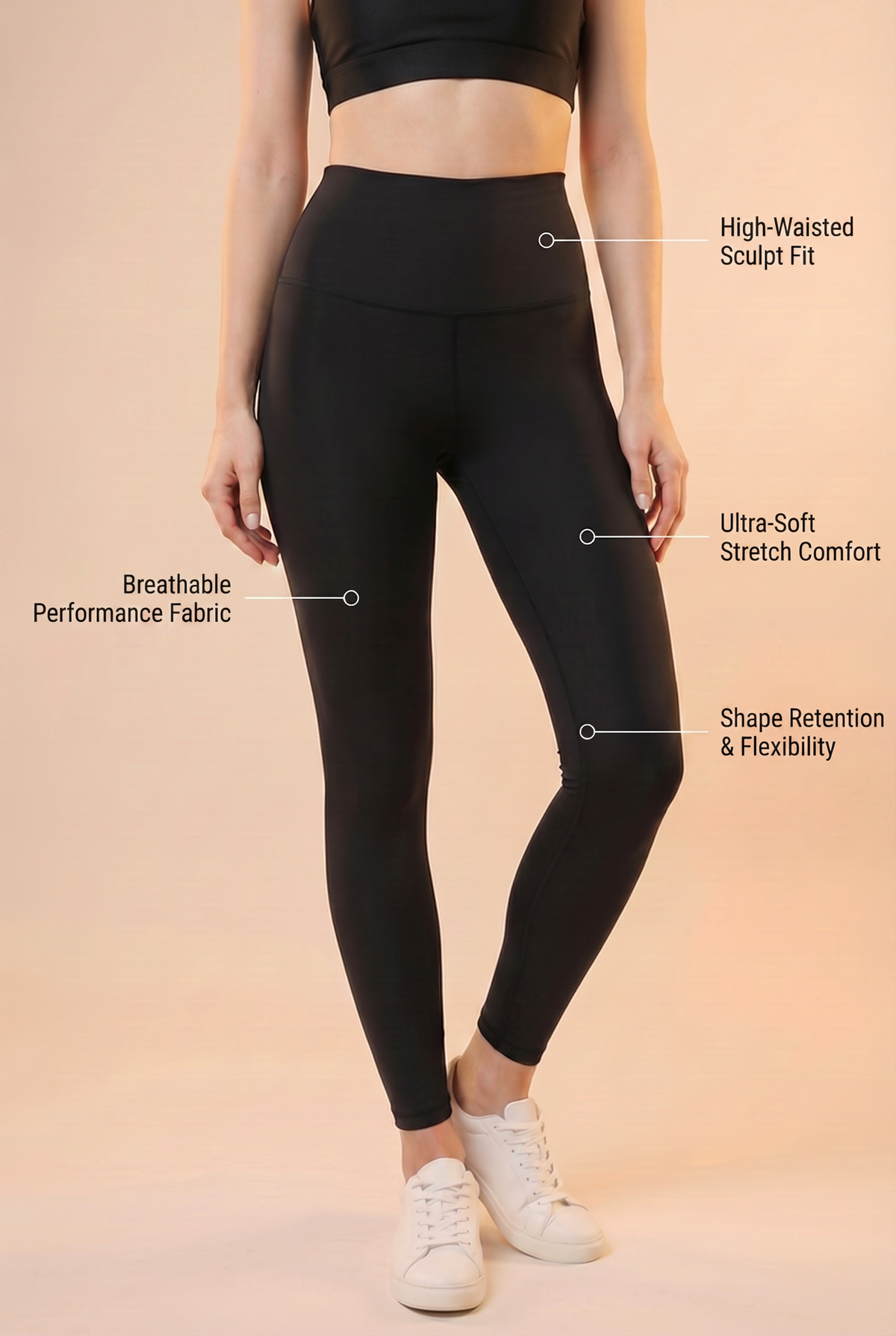 CoreFit High-Waist Legging Apparel & Accessories > Activewear > Leggings > High-Waist Leggings by Profit Outfits