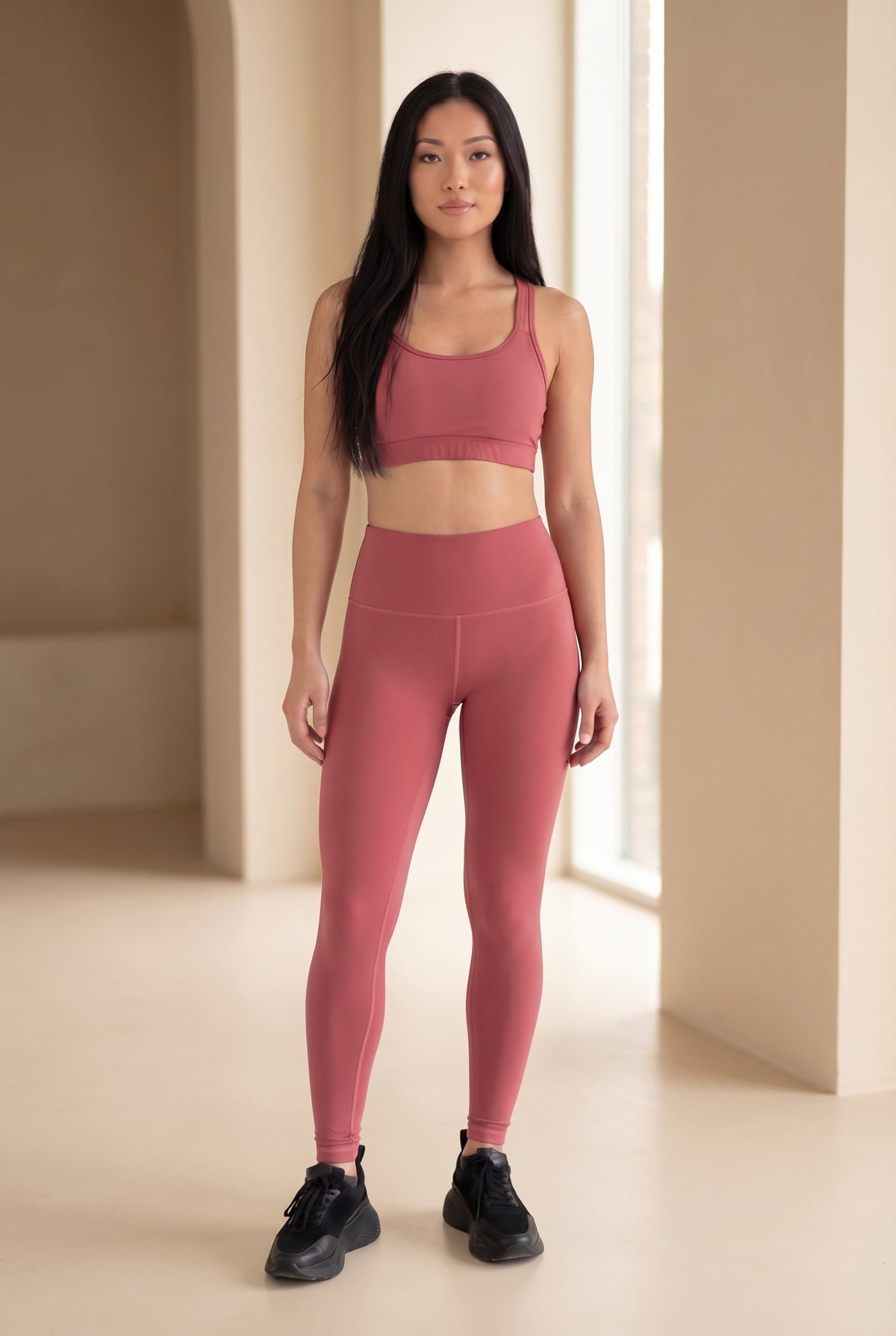 CoreFit High-Waist Legging - Dry Rose Apparel & Accessories > Activewear > Leggings > High-Waist Leggings by Profit Outfits