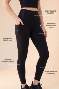 CoreFit High-Waist Pocket Performance Legging Apparel & Accessories > Activewear > Leggings > High-Waist Leggings by Profit Outfits