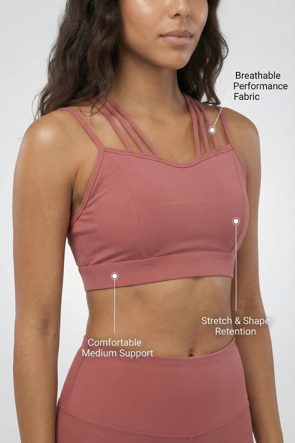 CoreFit Strappy Sports Bra Apparel & Accessories > Activewear > Sports Bras by Profit Outfits