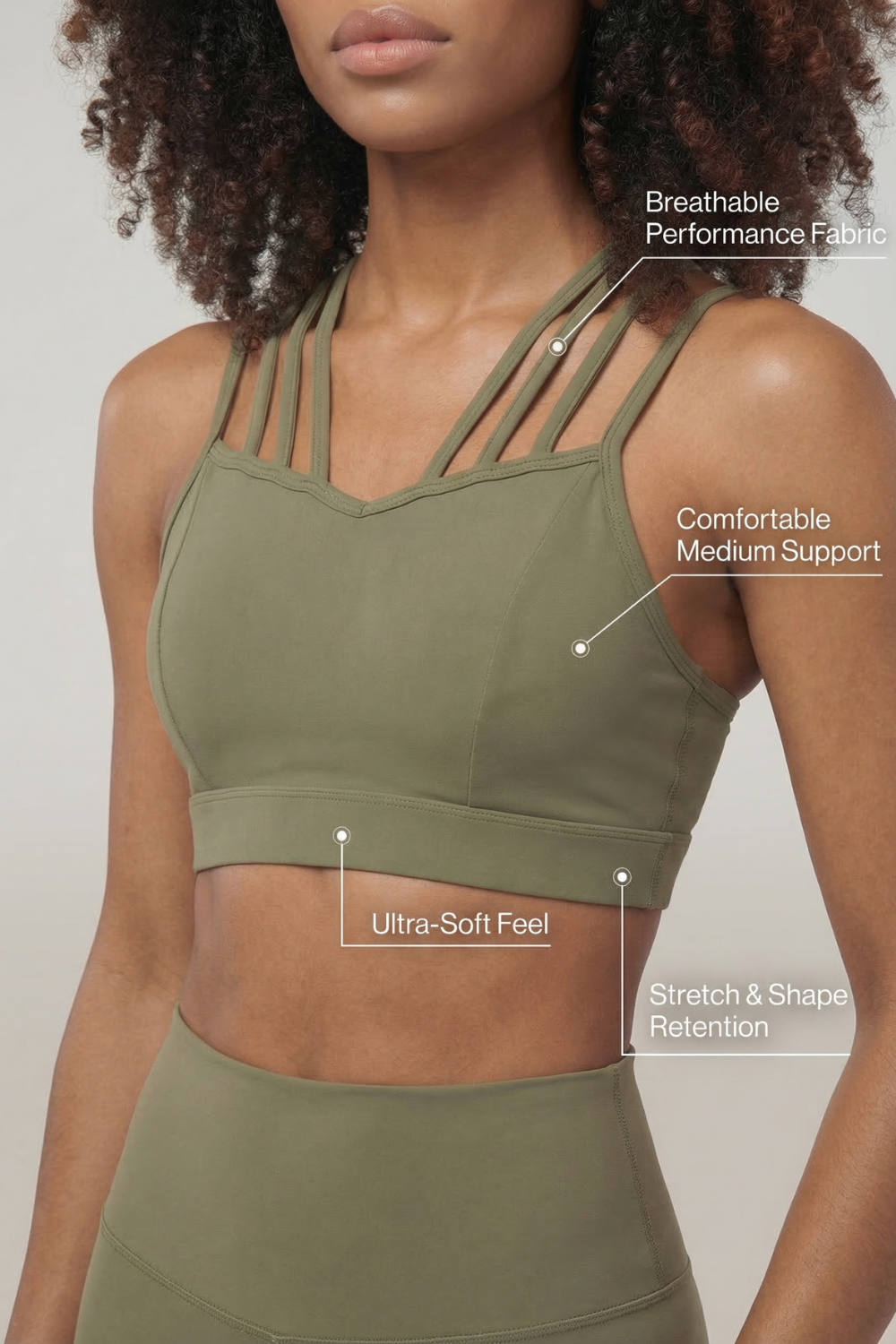 CoreFit Strappy Sports Bra Apparel & Accessories > Activewear > Sports Bras by Profit Outfits