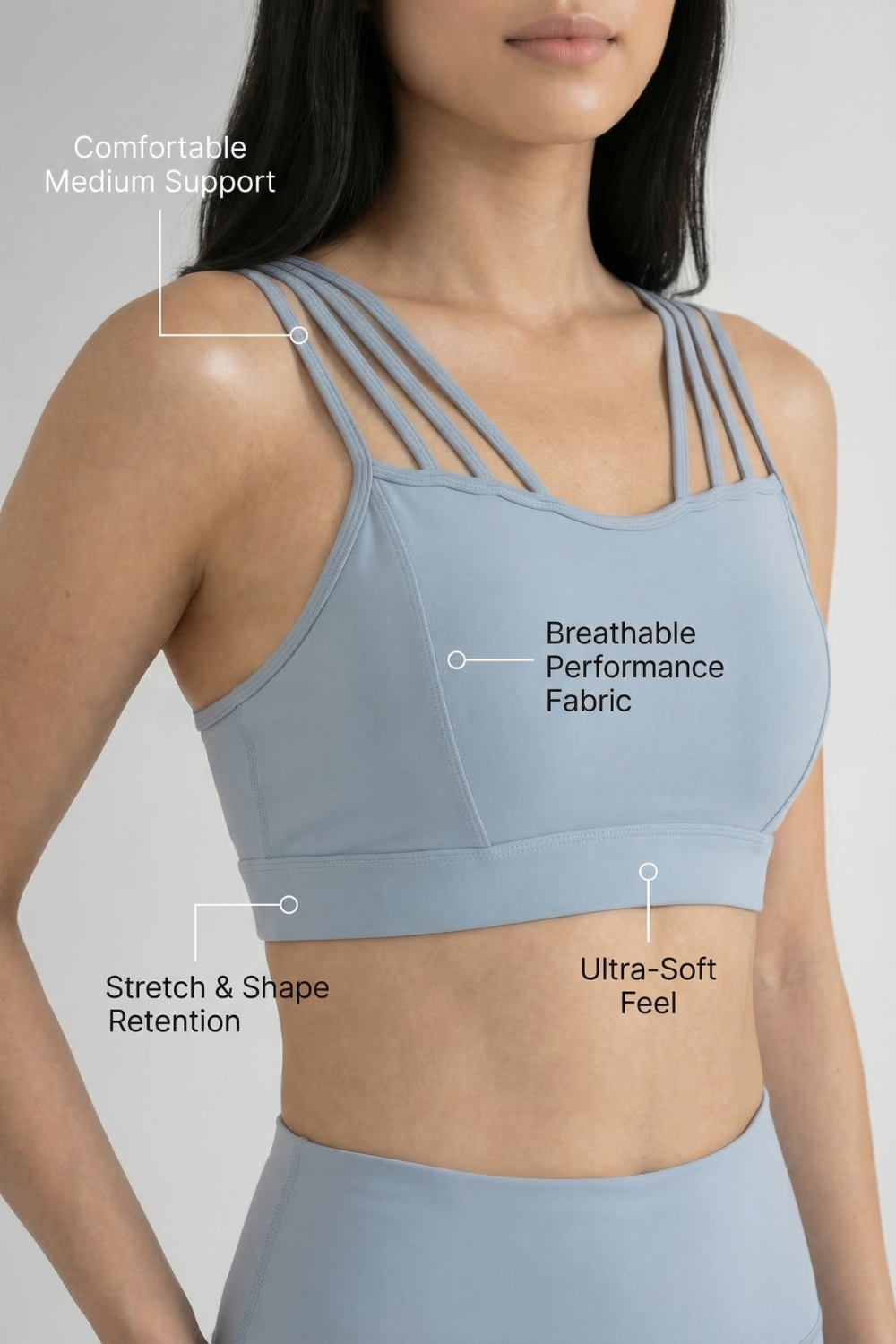 CoreFit Strappy Sports Bra Apparel & Accessories > Activewear > Sports Bras by Profit Outfits