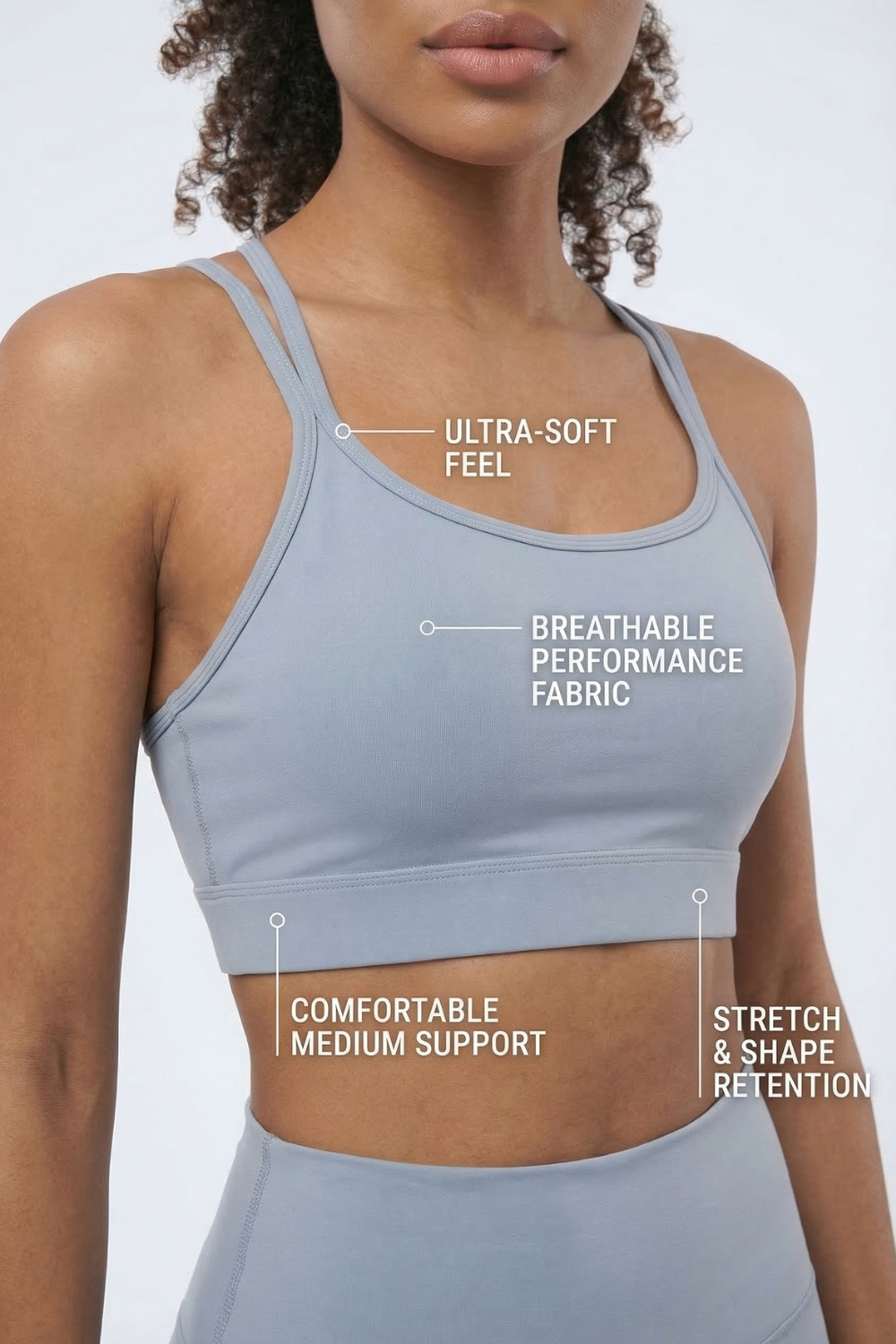 CoreFit Strappy Sports Bra Apparel & Accessories > Activewear > Sports Bras by Profit Outfits