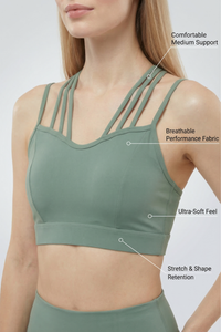 CoreFit Strappy Sports Bra Apparel & Accessories > Activewear > Sports Bras by Profit Outfits