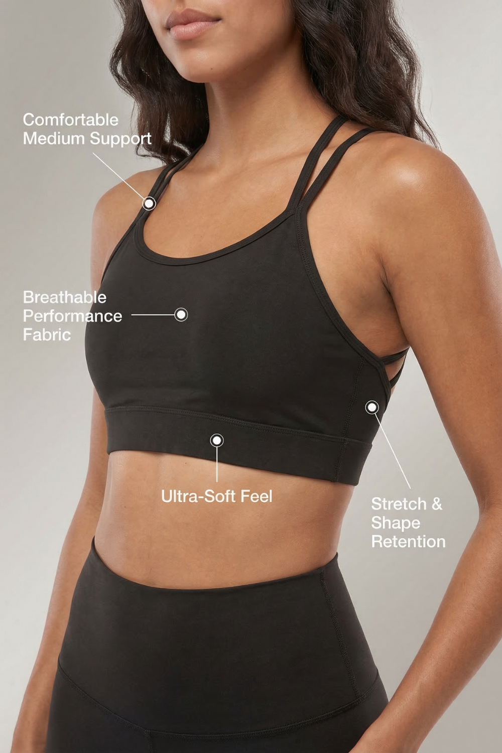 CoreFit Strappy Sports Bra  by PROFIT OUTFITS