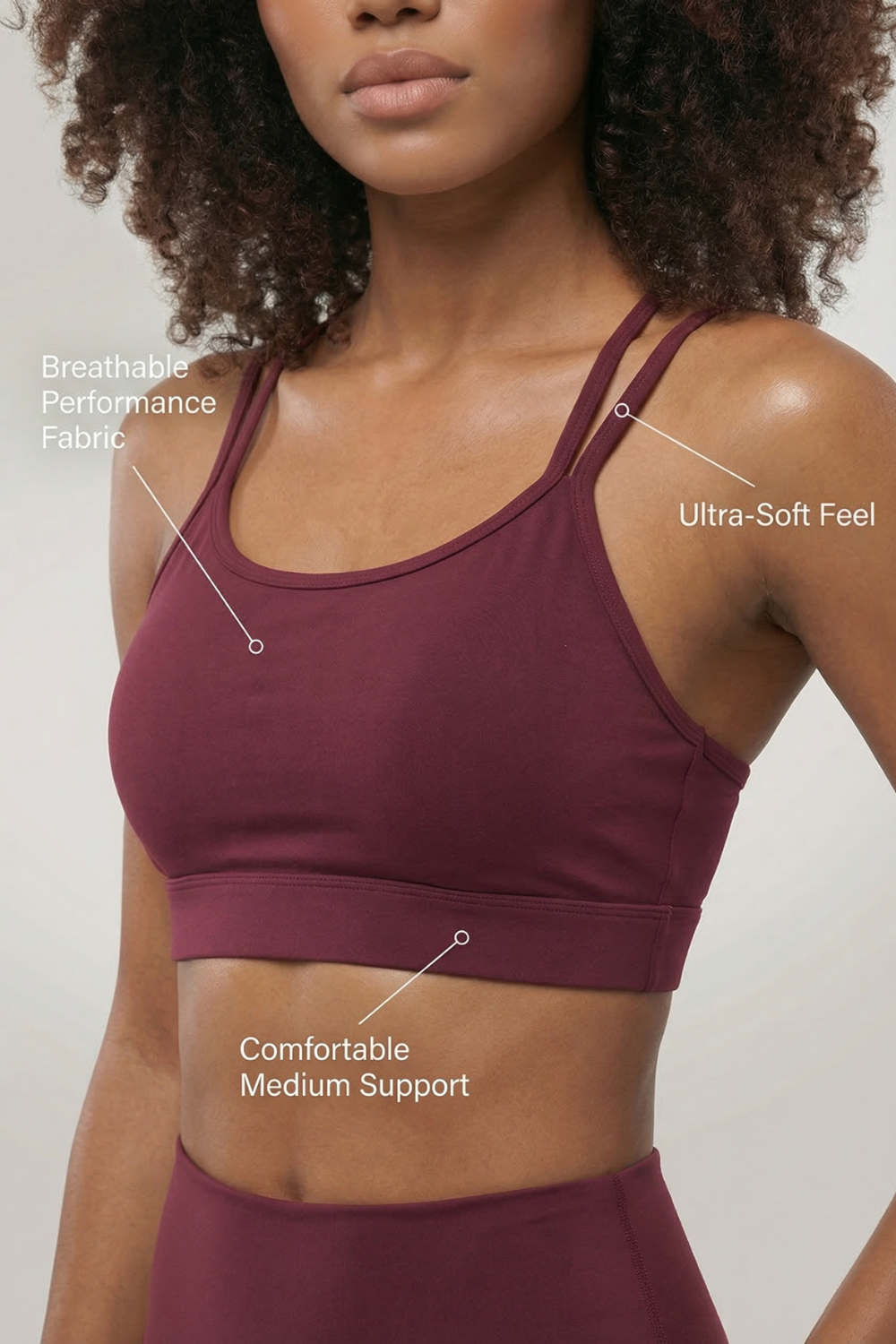 CoreFit Strappy Sports Bra  by PROFIT OUTFITS
