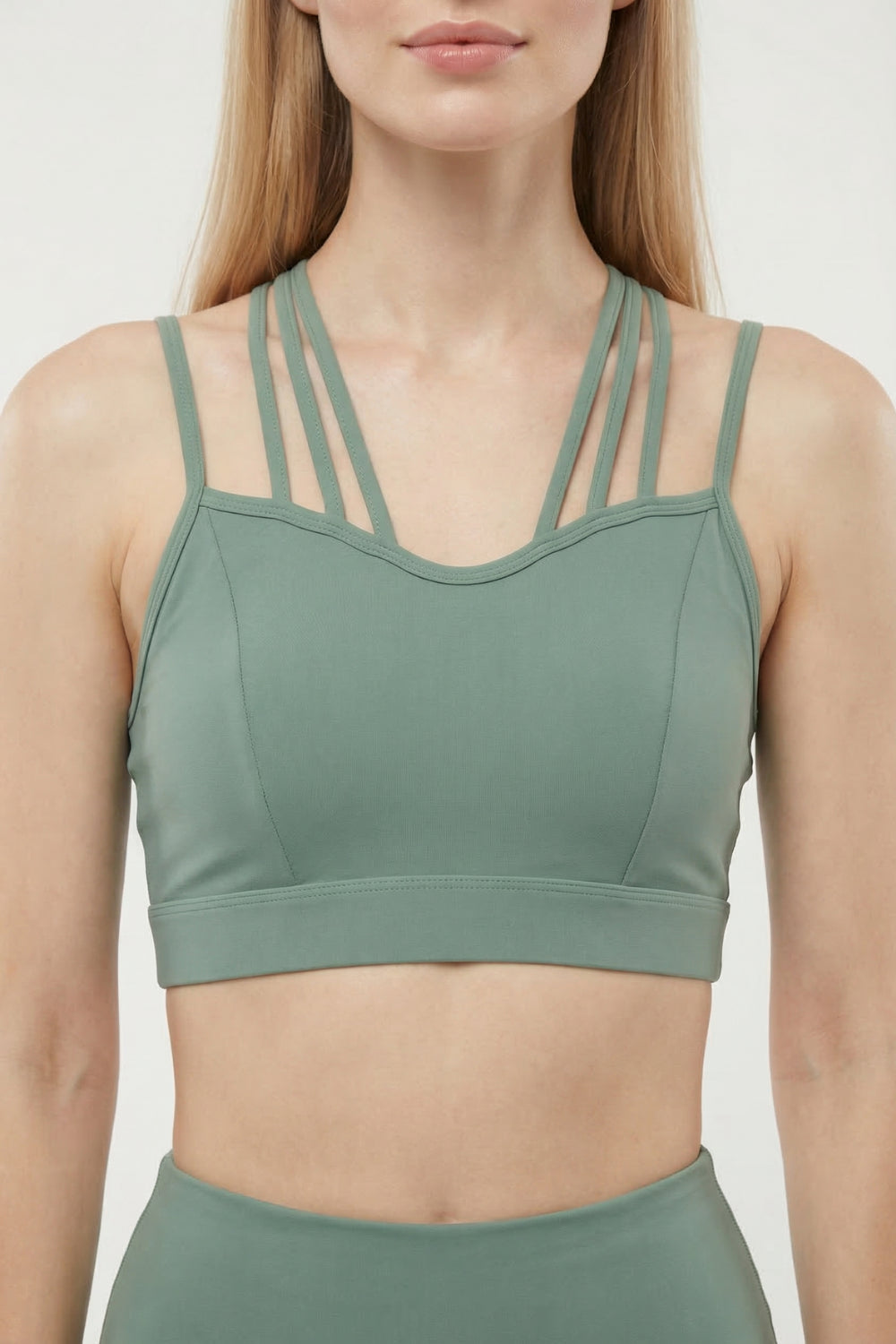 CoreFit Strappy Sports Bra - Turq (Style K9969Y) Apparel & Accessories > Activewear > Sports Bras by Profit Outfits