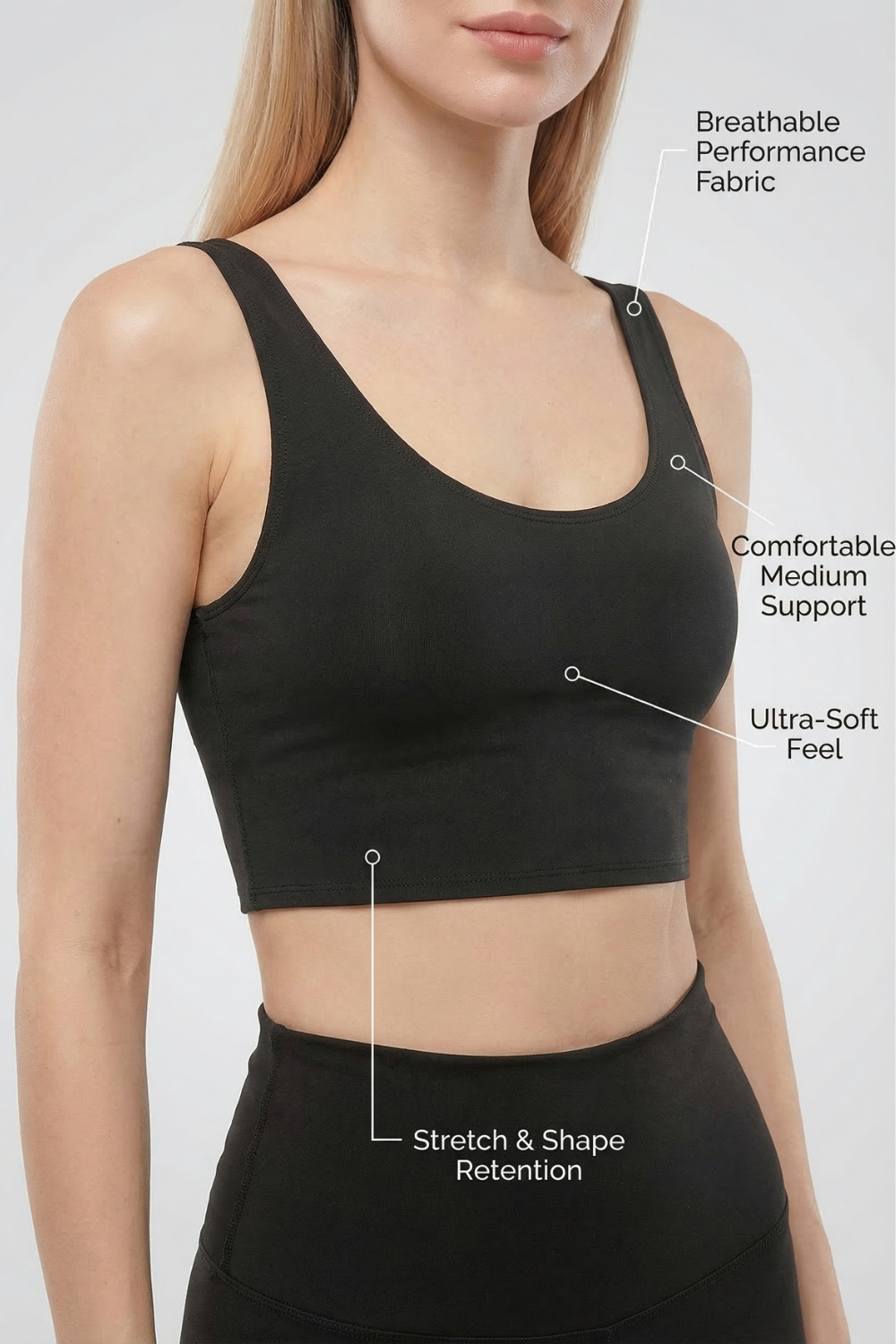 Fashion Crop Sports Bra  by PROFIT OUTFITS