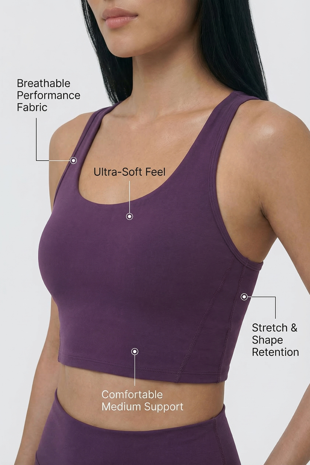 Fashion Crop Sports Bra  by PROFIT OUTFITS