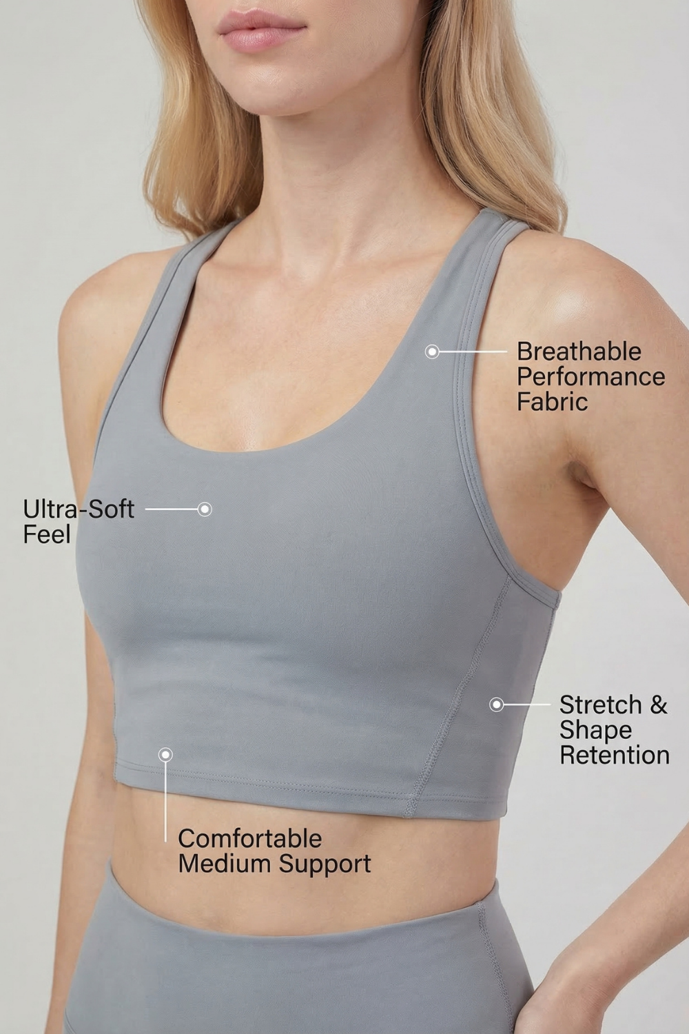 Fashion Crop Sports Bra  by PROFIT OUTFITS