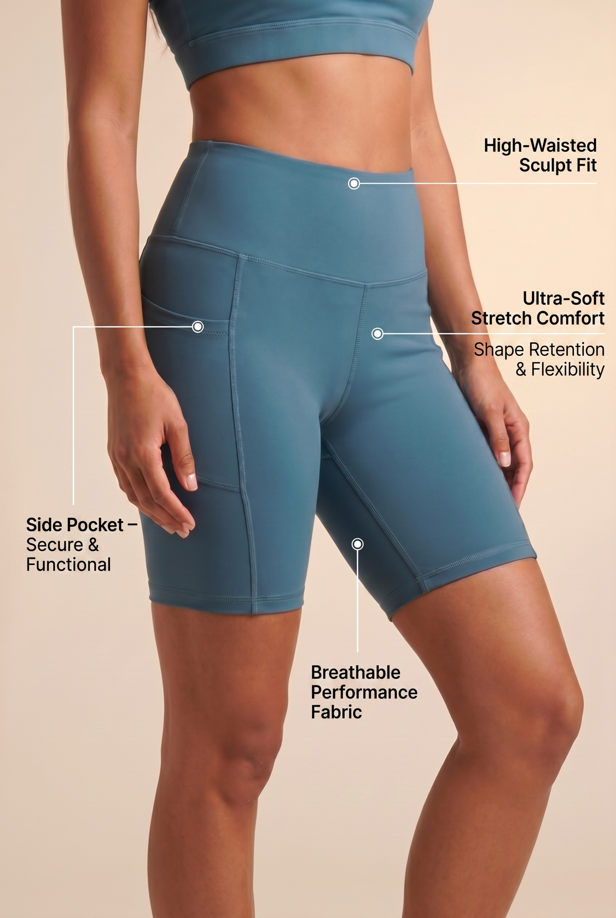 Flex 3-Pocket Bike Shorts Apparel & Accessories > Activewear > Shorts > Bike Shorts by Profit Outfits