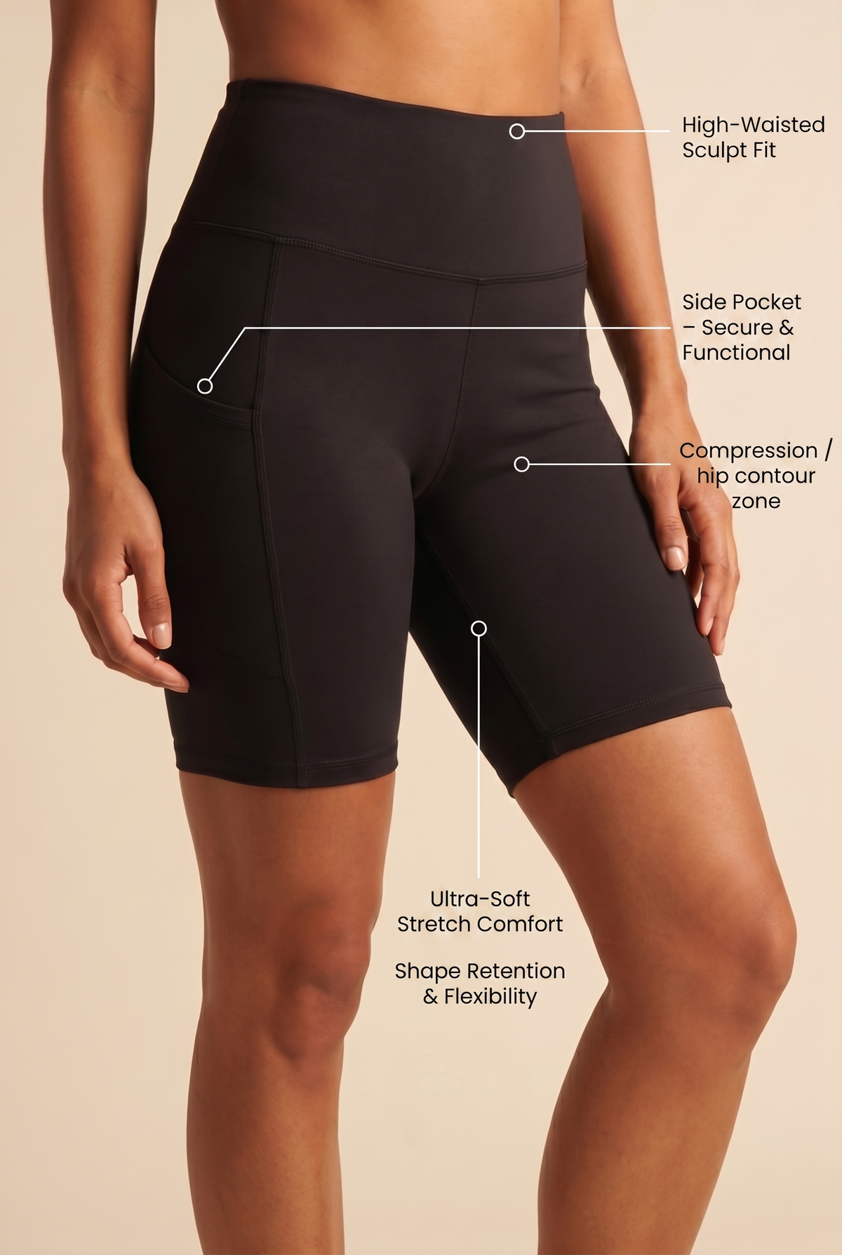 Flex 3-Pocket Bike Shorts Apparel & Accessories > Activewear > Shorts > Bike Shorts by Profit Outfits