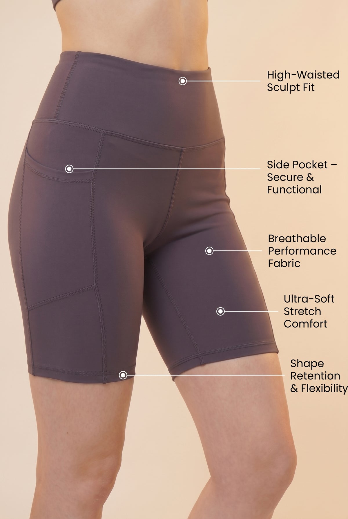 Flex 3-Pocket Bike Shorts - Dark Gray Apparel & Accessories > Activewear > Shorts > Bike Shorts by Profit Outfits