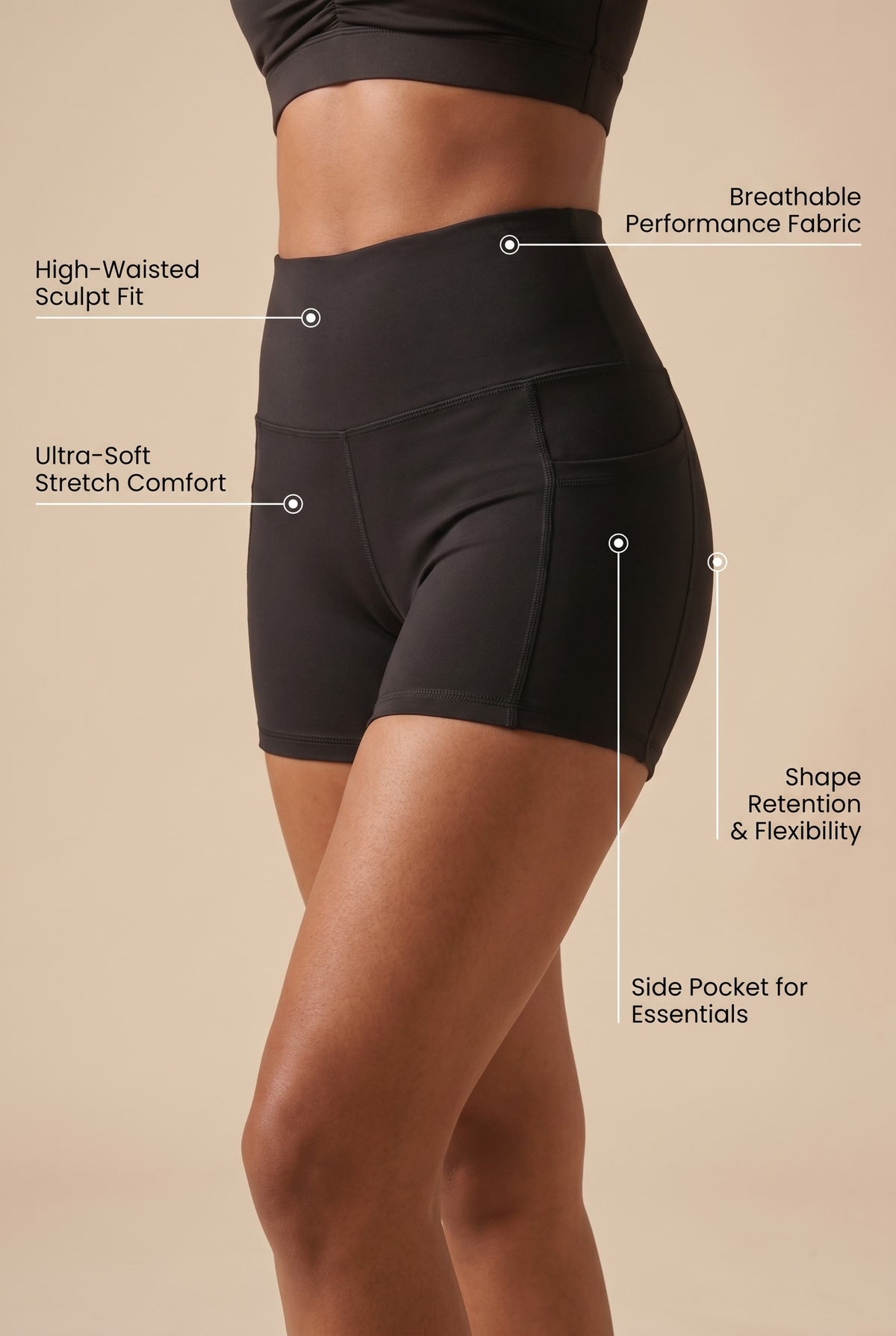 Flex 3-Pocket Performance Shorts Apparel & Accessories > Activewear > Shorts by Profit Outfits