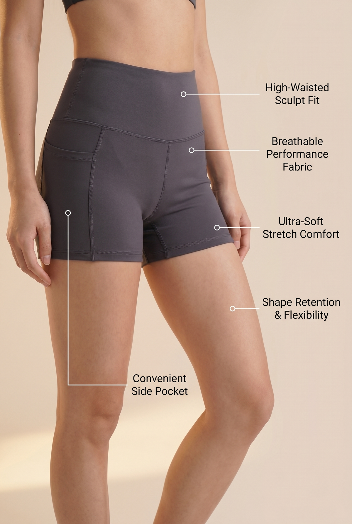 Flex 3-Pocket Performance Shorts Apparel & Accessories > Activewear > Shorts by Profit Outfits