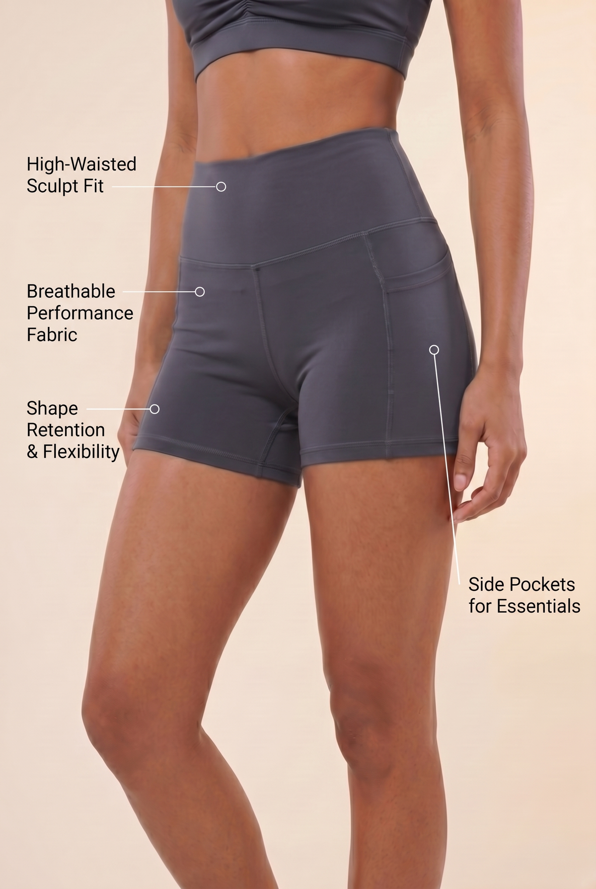 Flex 3-Pocket Performance Shorts Apparel & Accessories > Activewear > Shorts by Profit Outfits