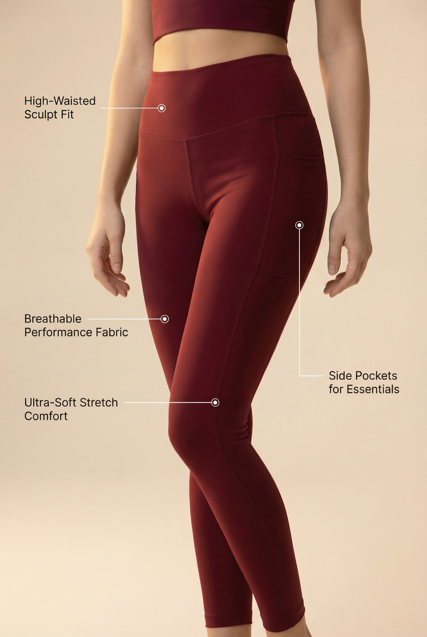 FlexPocket Full-Length High-Waist Legging  by PROFIT OUTFITS
