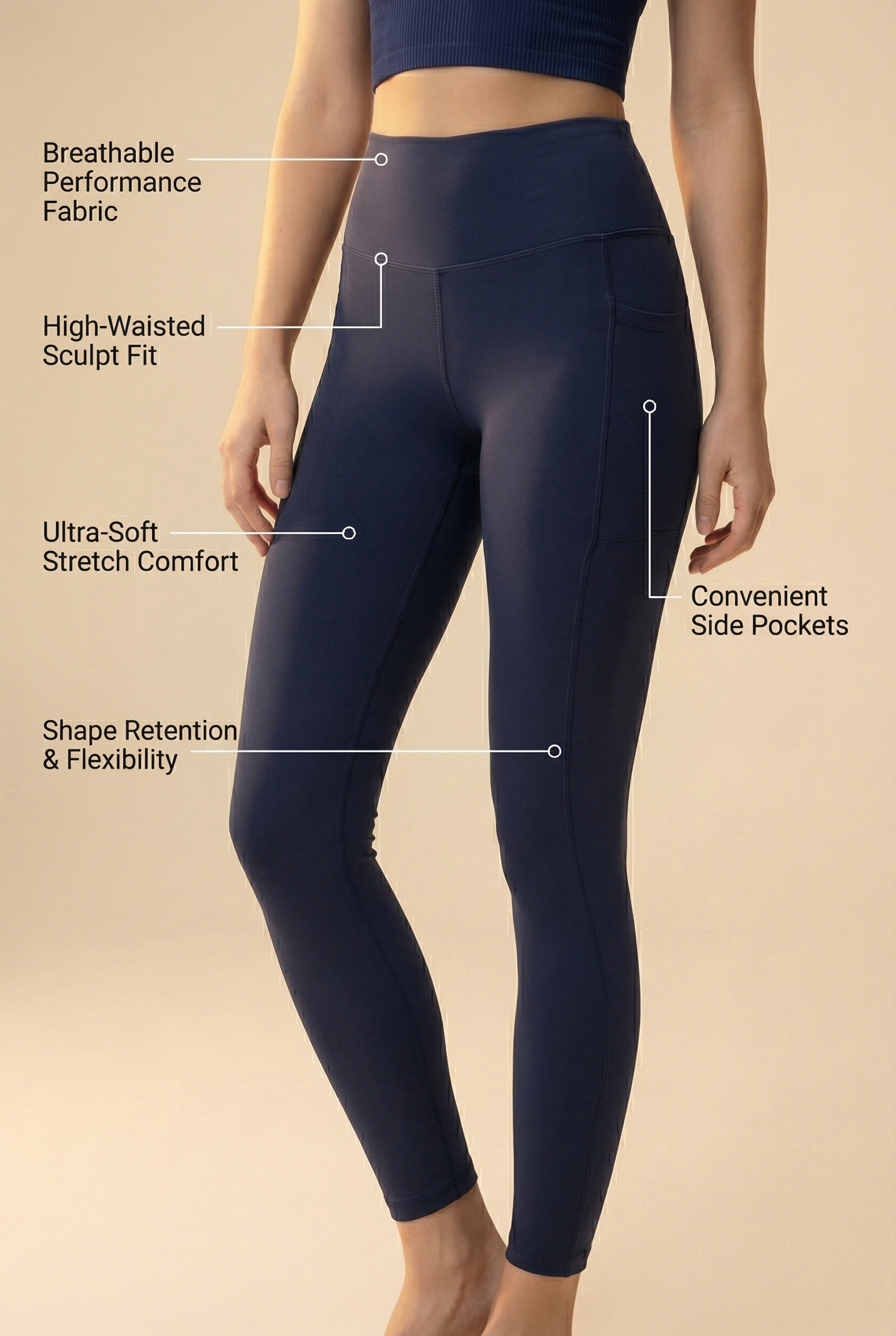 FlexPocket Full-Length High-Waist Legging  by PROFIT OUTFITS