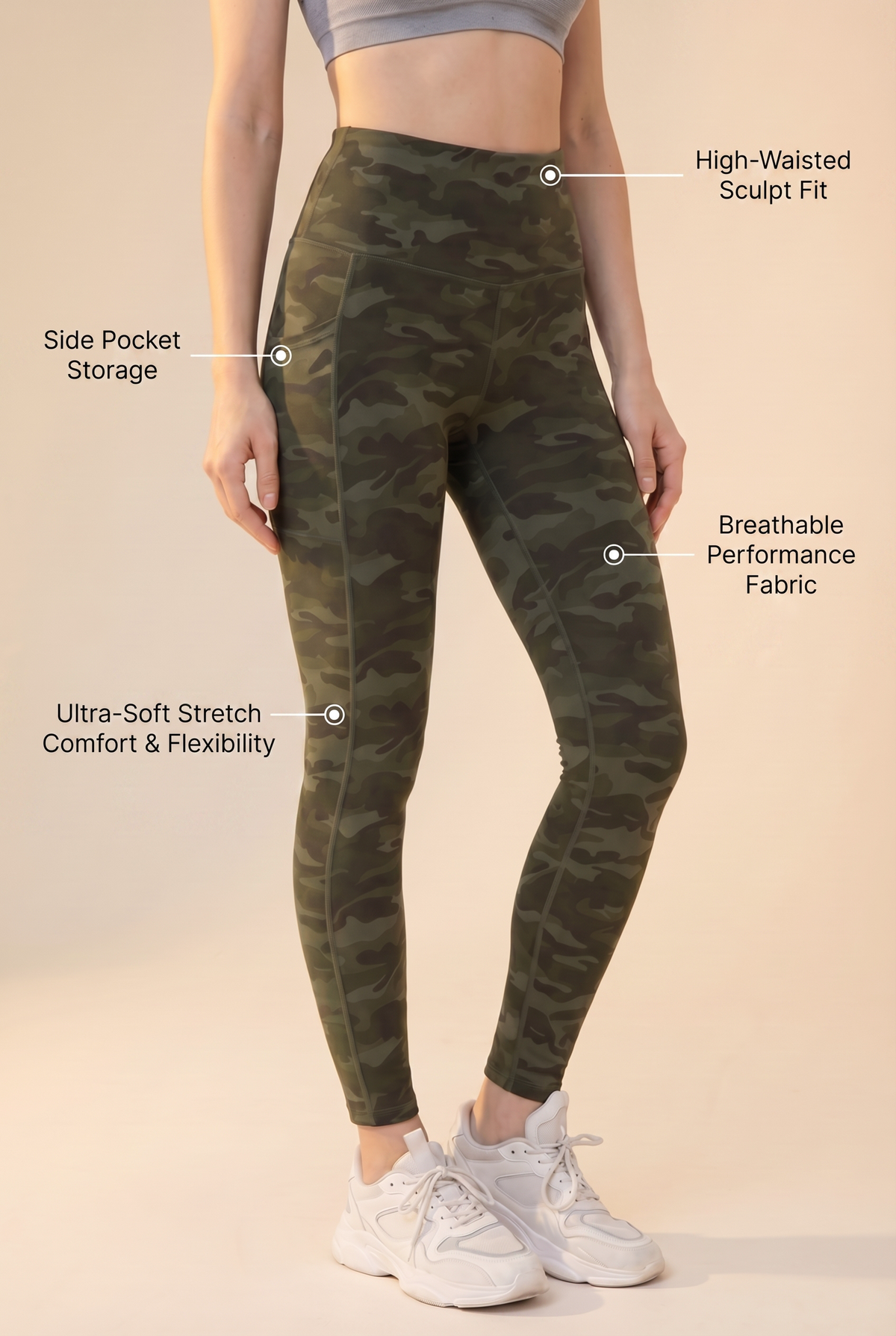 FlexPocket High-Waist Legging Apparel & Accessories > Activewear > Leggings > High-Waist Leggings by Profit Outfits