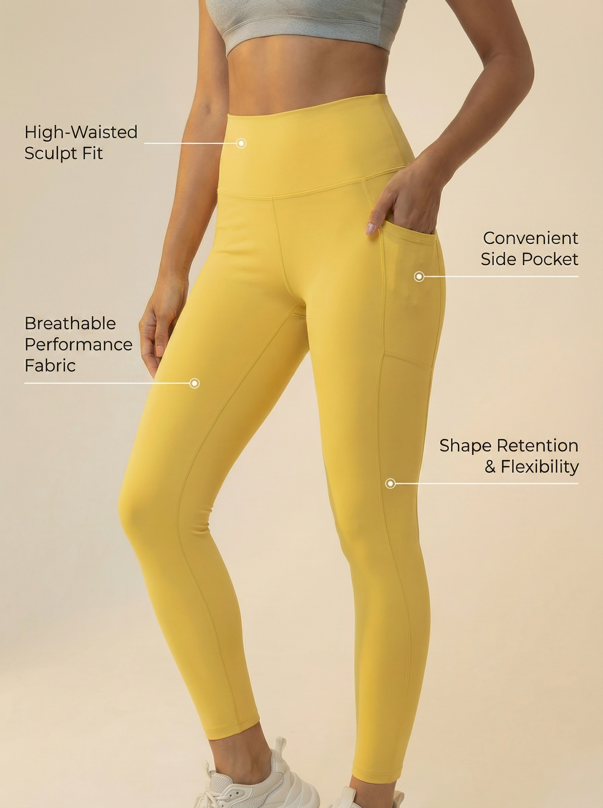 FlexPocket High-Waist Legging Apparel & Accessories > Activewear > Leggings > High-Waist Leggings by Profit Outfits