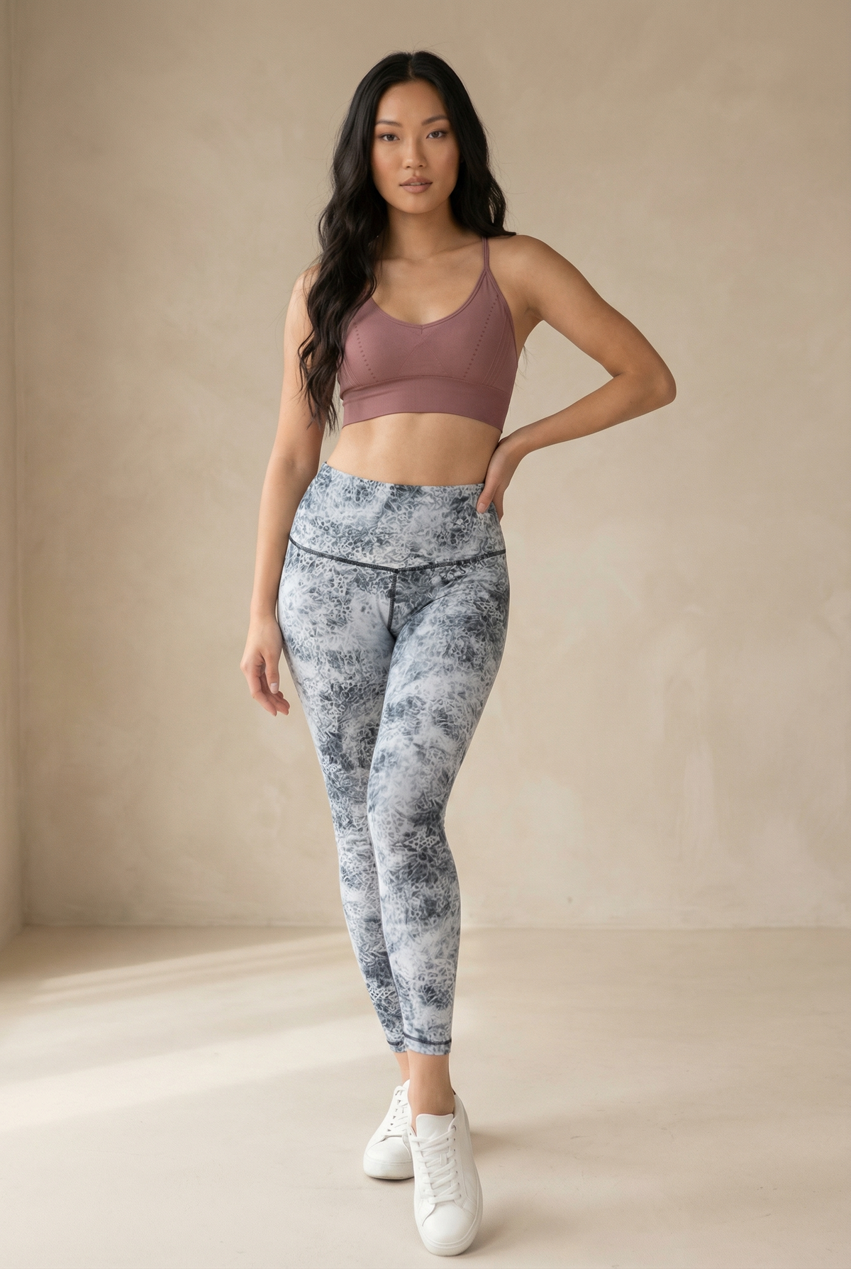 Melange High-Waist Legging Apparel & Accessories > Activewear > Leggings > High-Waist Leggings by Profit Outfits