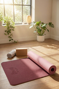 Reversible Studio Yoga Mat - Red Plum/Pink Sporting Goods > Exercise & Fitness > Yoga & Pilates > Yoga Mats by Profit Outfits