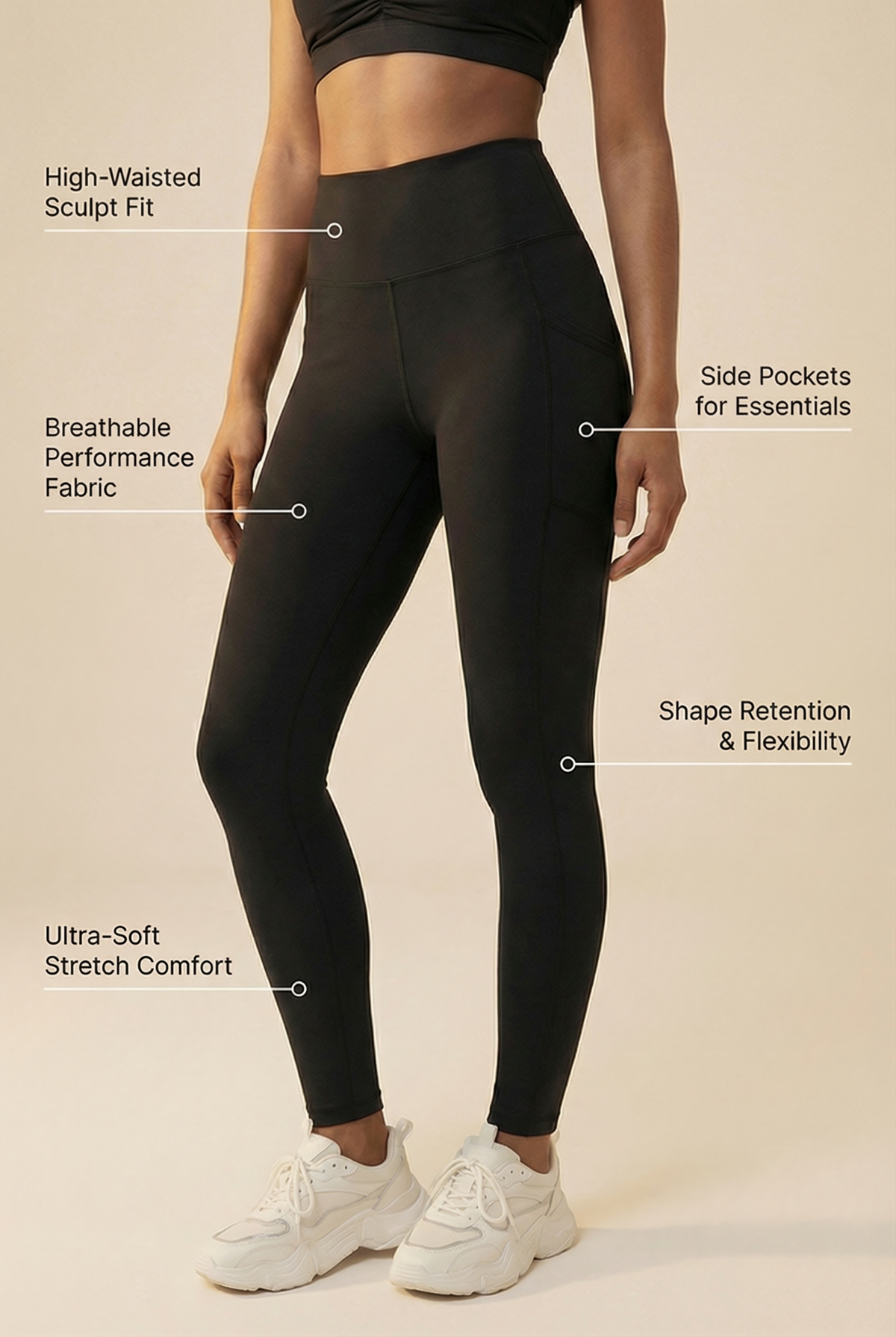 Sculpt Pocket Scrunch Legging Apparel & Accessories > Activewear > Leggings > High-Waist Leggings by Profit Outfits