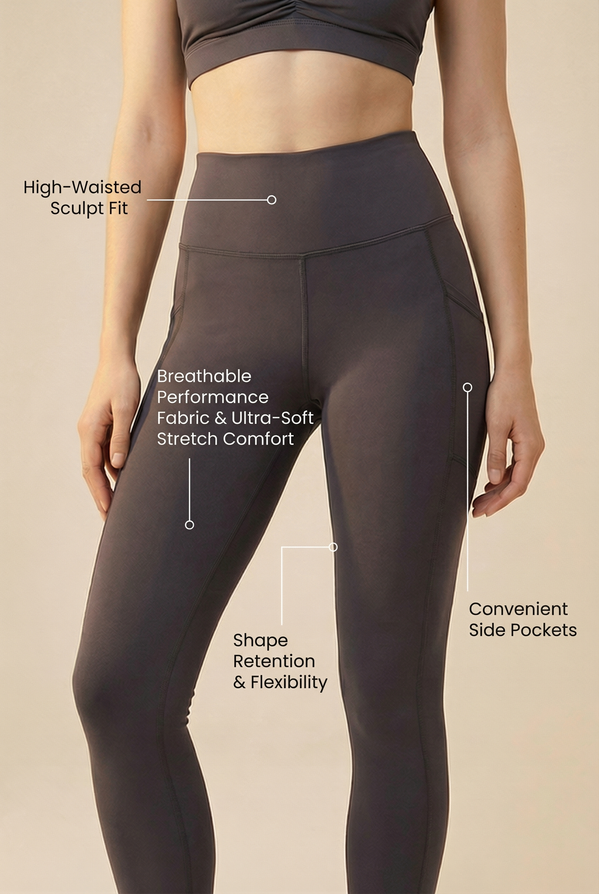Sculpt Pocket Scrunch Legging Apparel & Accessories > Activewear > Leggings > High-Waist Leggings by Profit Outfits