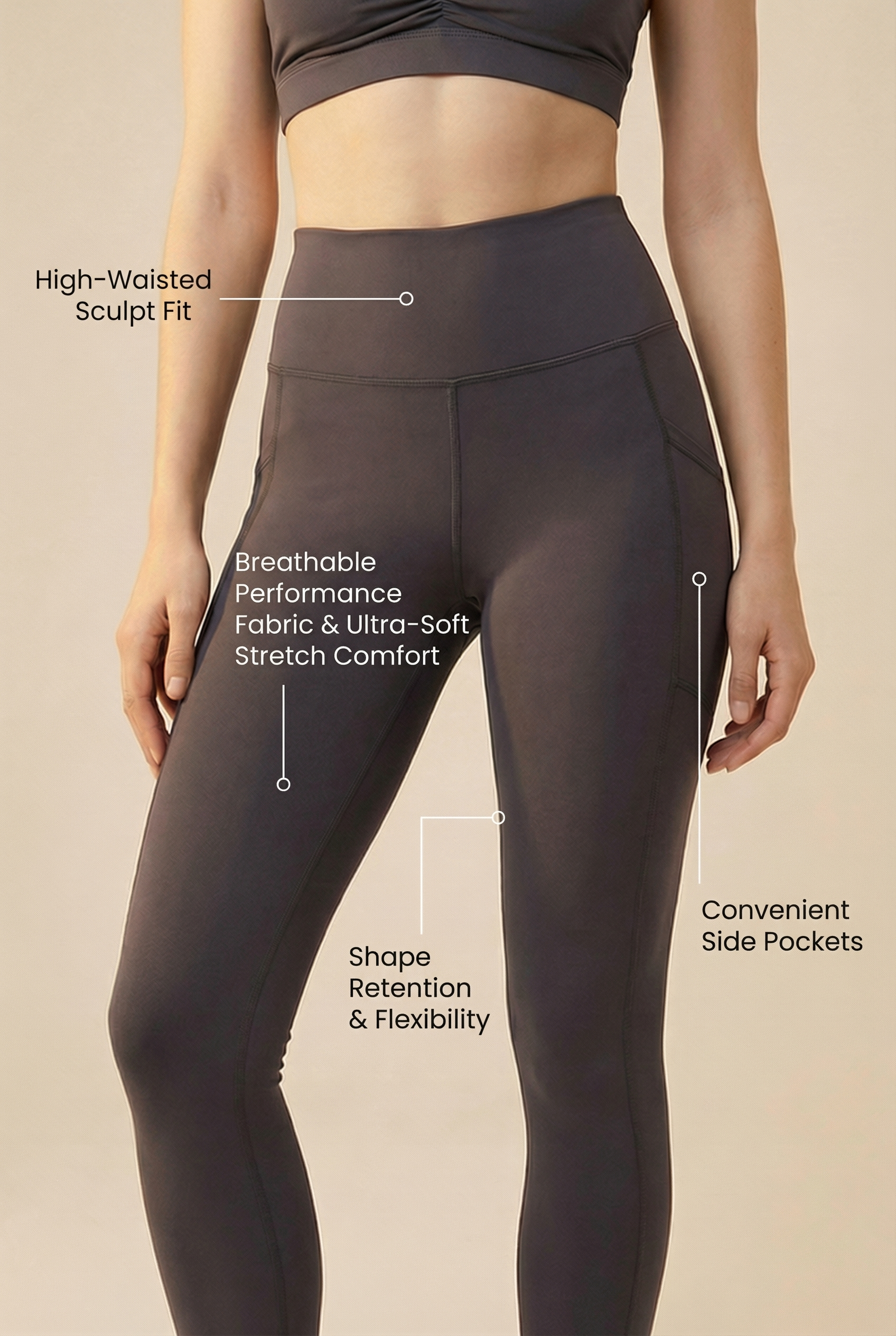 Sculpt Pocket Scrunch Legging  by Profit Outfits