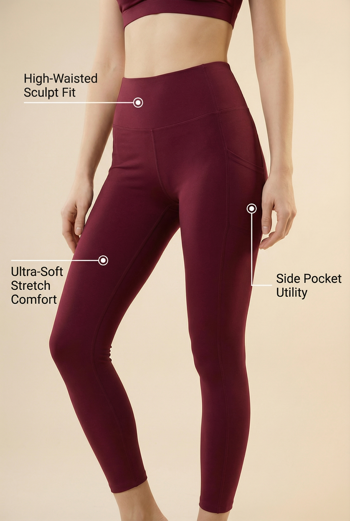 Sculpt Pocket Scrunch Legging  by PROFIT OUTFITS