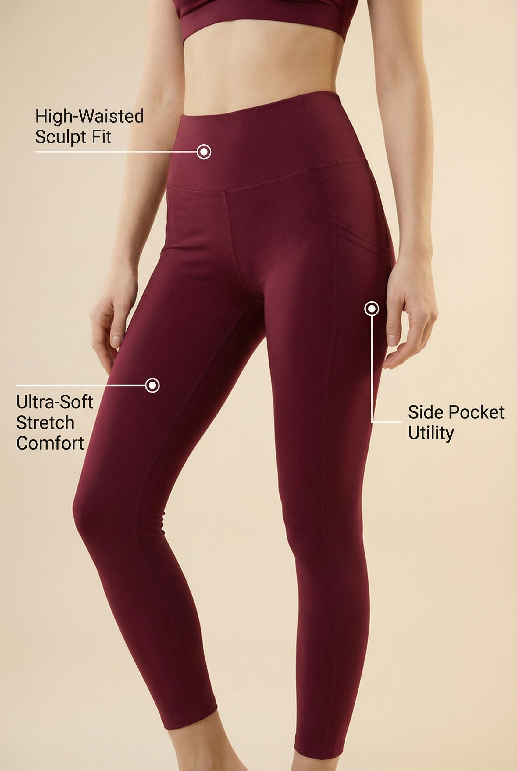 Sculpt Pocket Scrunch Legging  by Profit Outfits