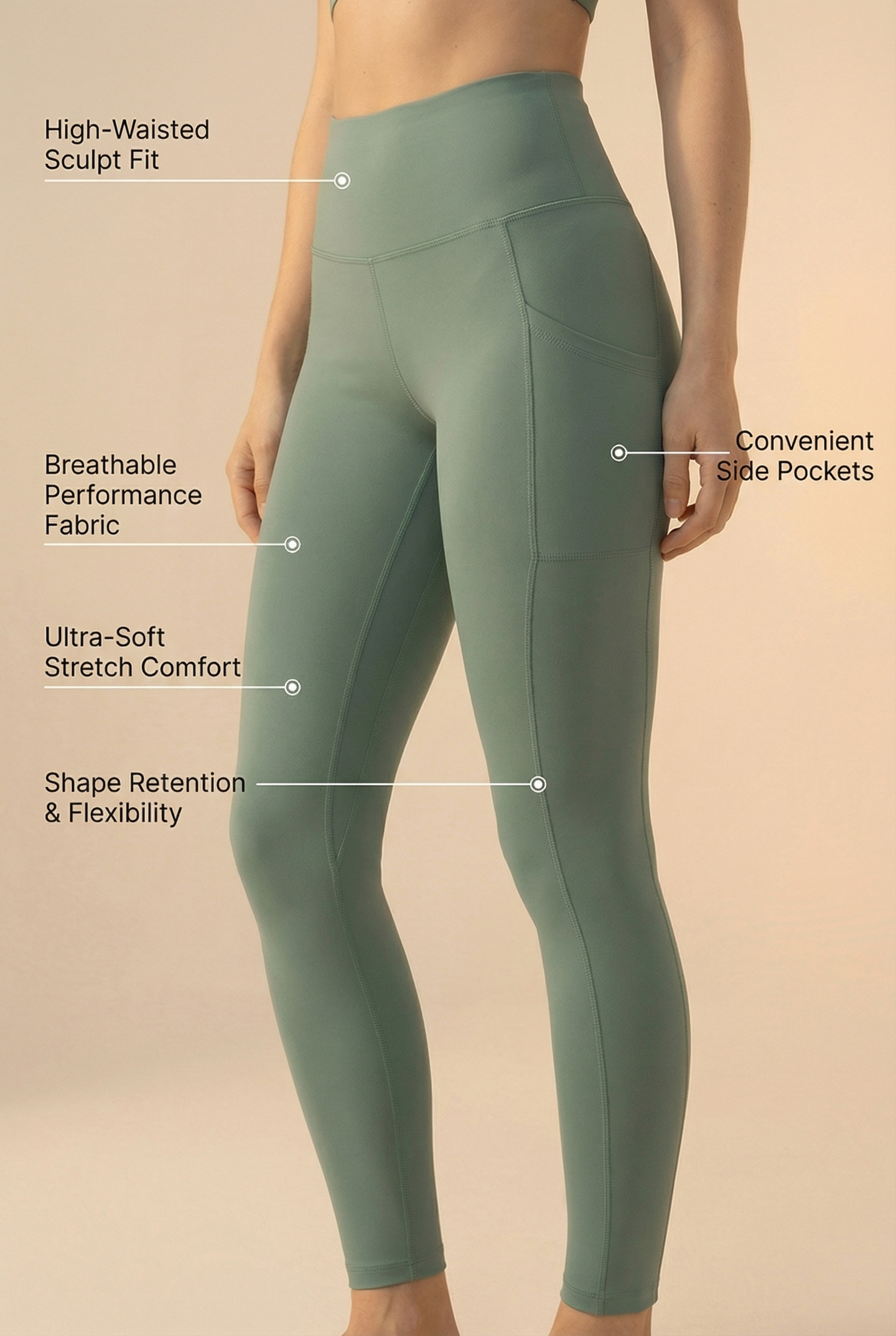 Sculpt Pocket Scrunch Legging  by PROFIT OUTFITS
